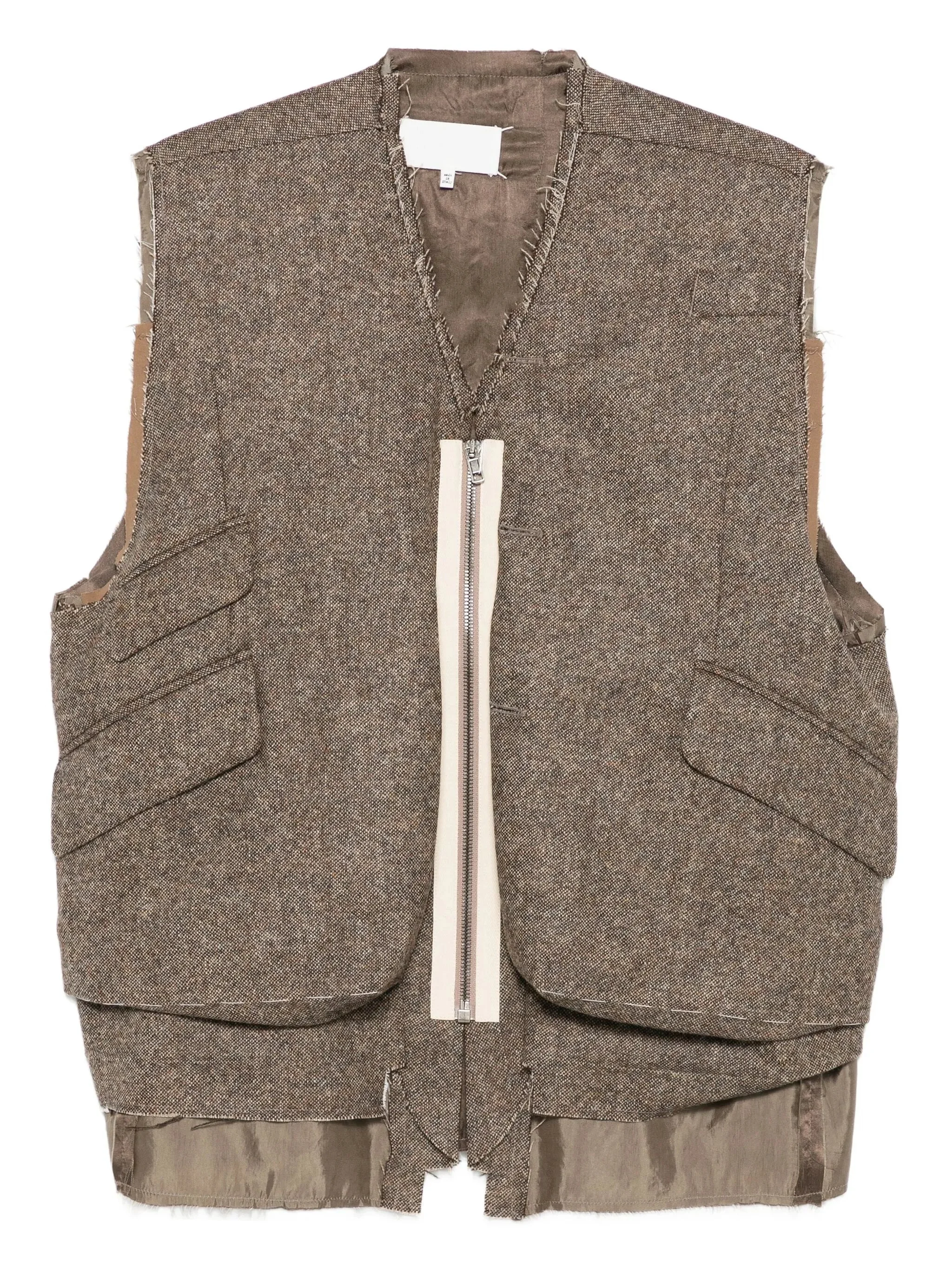 Maison Margiela Pocket-detail Frayed-edge Gilet - 1