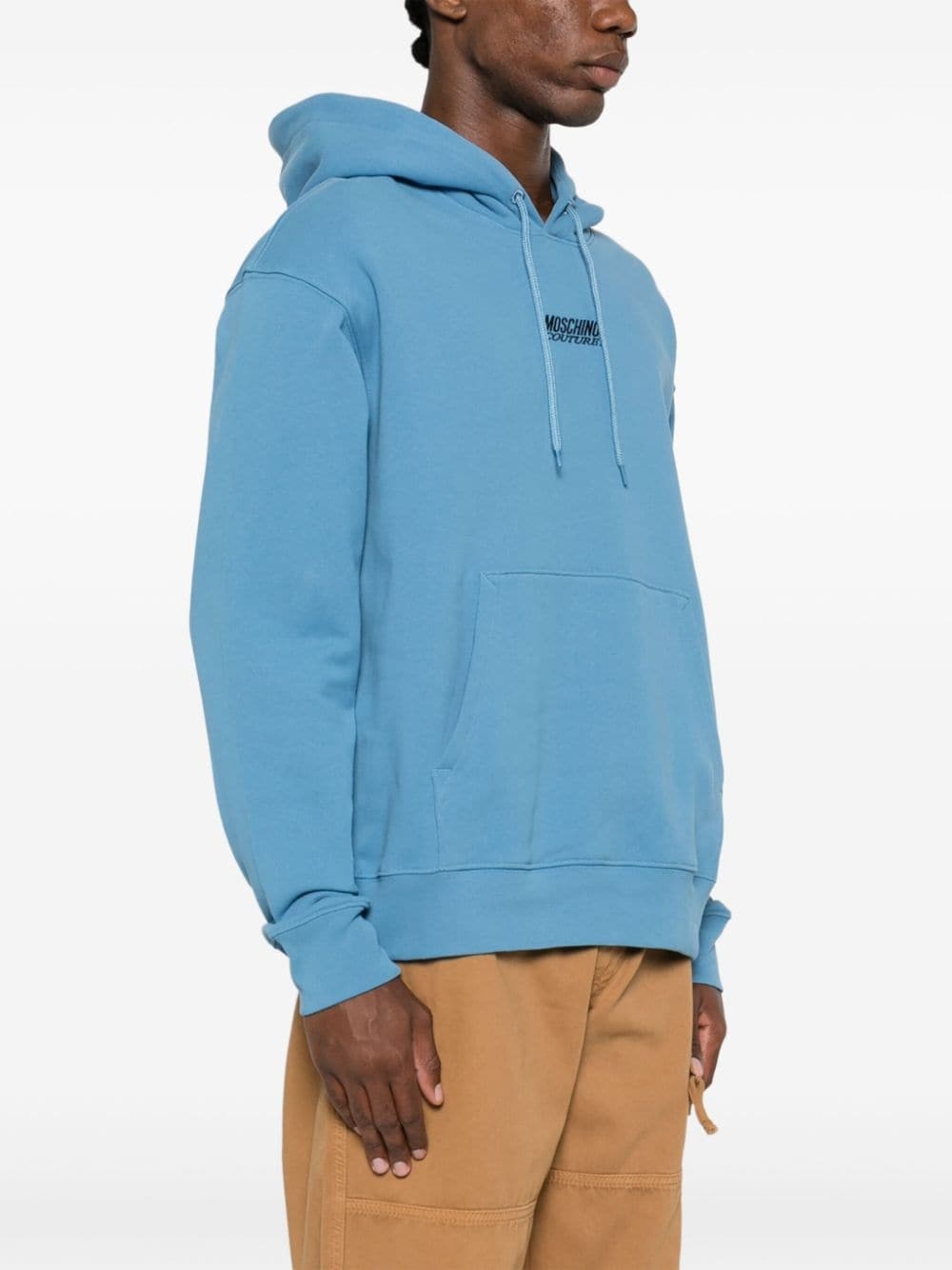 logo-embroidered cotton hoodie - 3