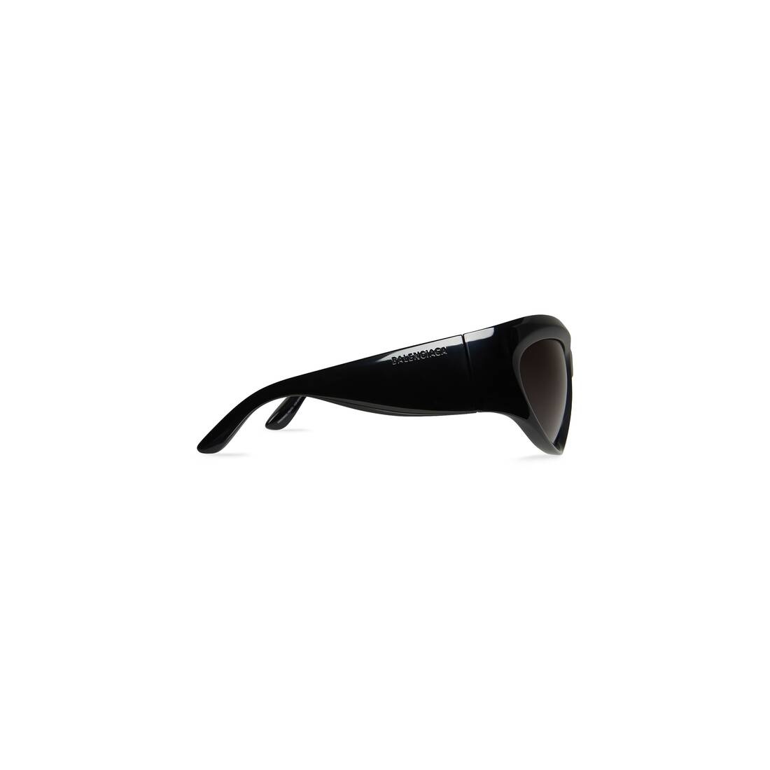 Wrap D-frame Sunglasses in Black - 4
