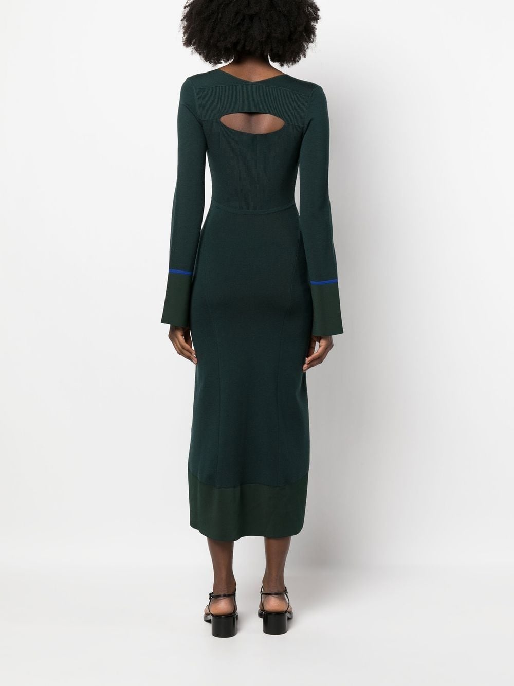 cut-out knitted midi dress - 4