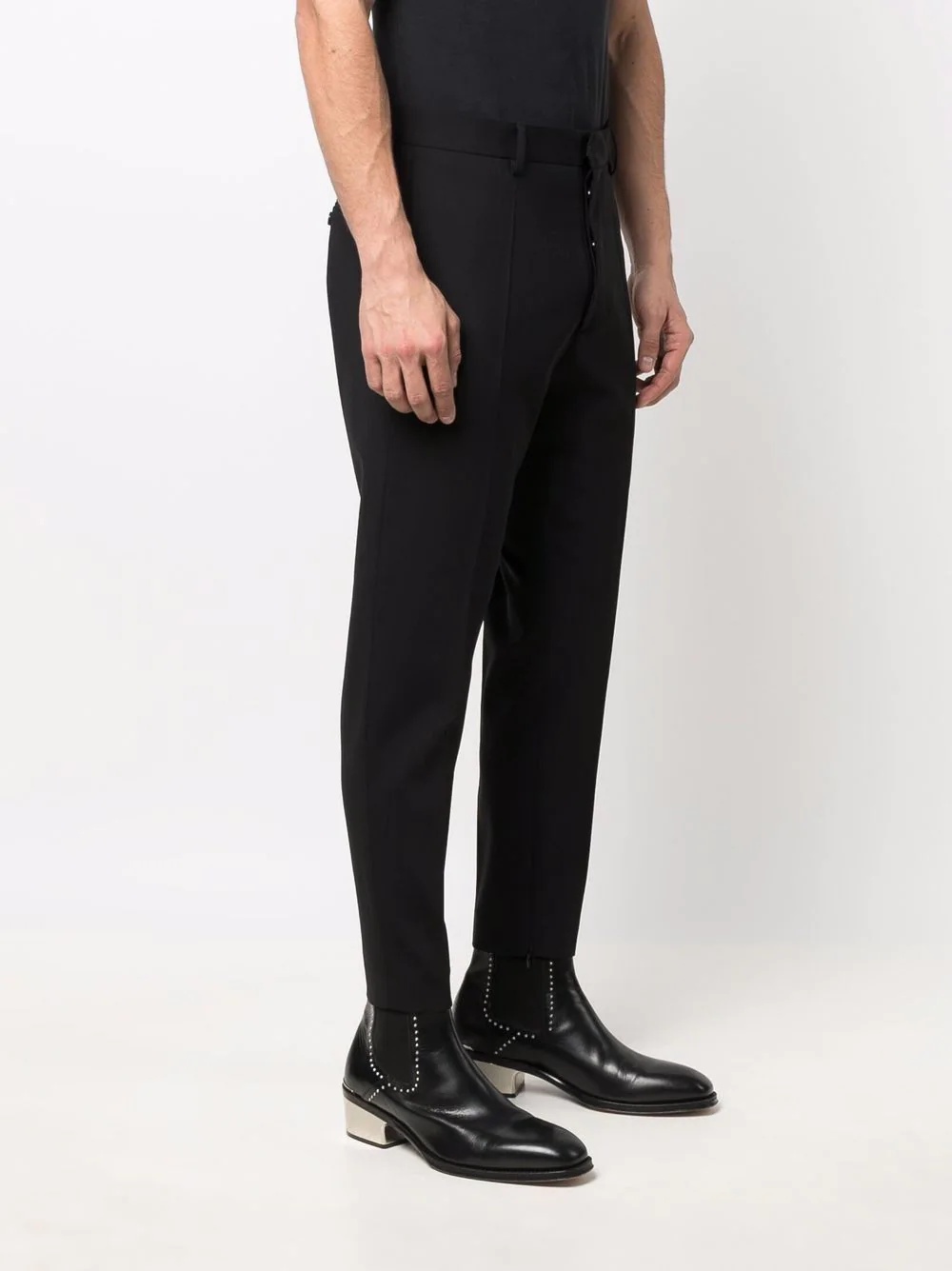 high-waisted slim trousers - 3