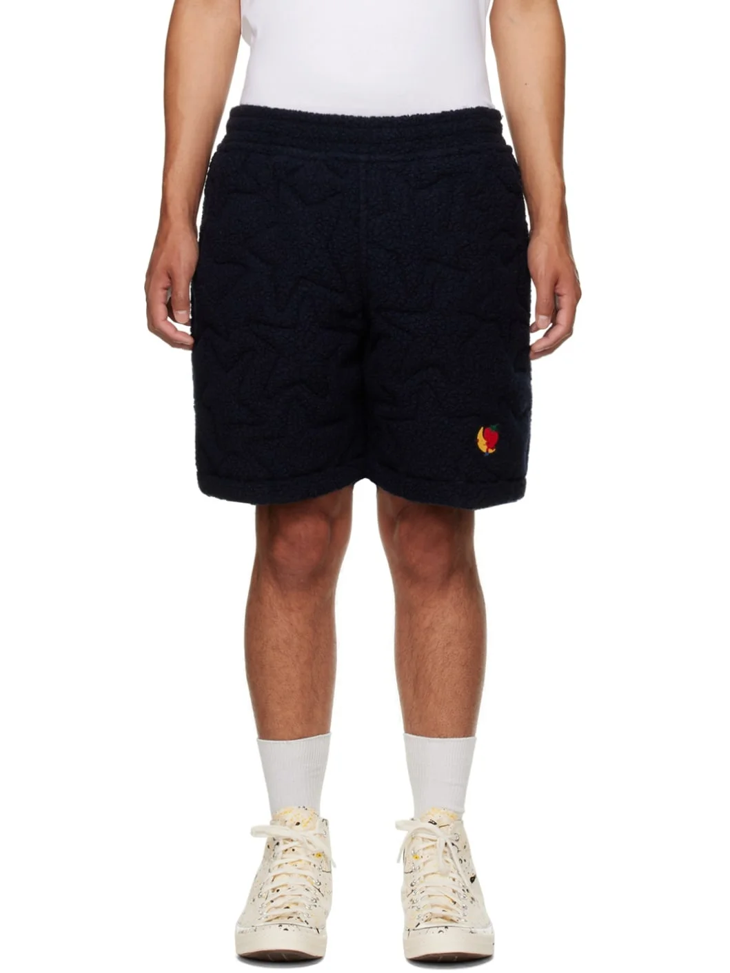 Navy Quilted Shorts - 1