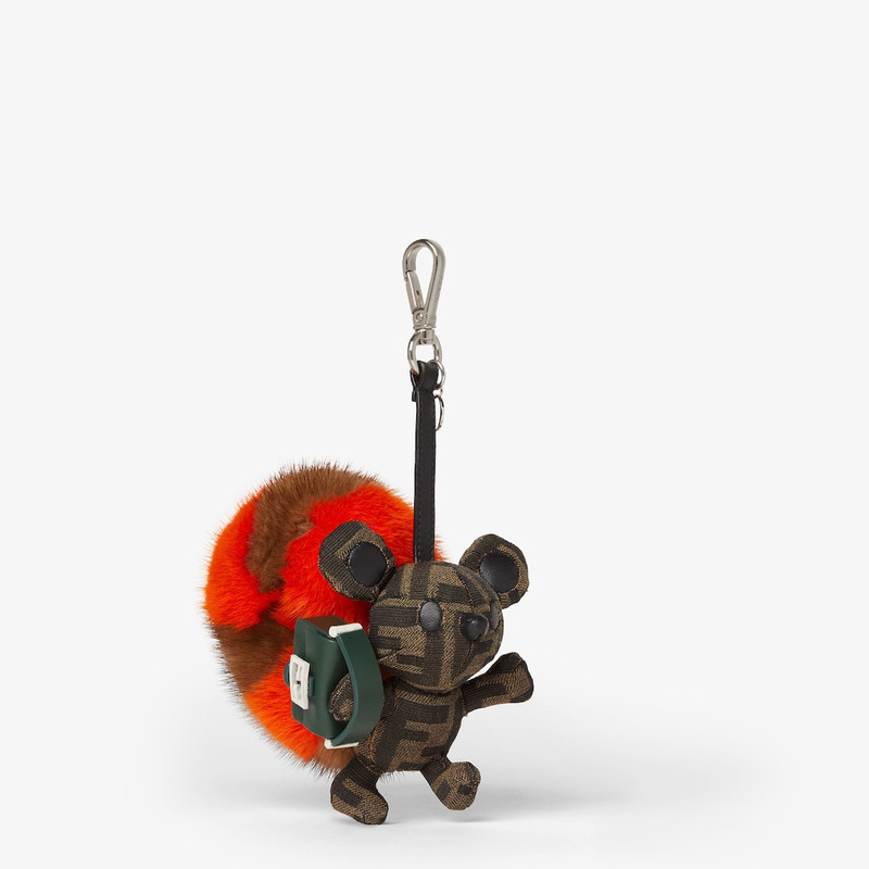 Fendi Furrette Charm Multicolored mink and FF Canvas charm 1