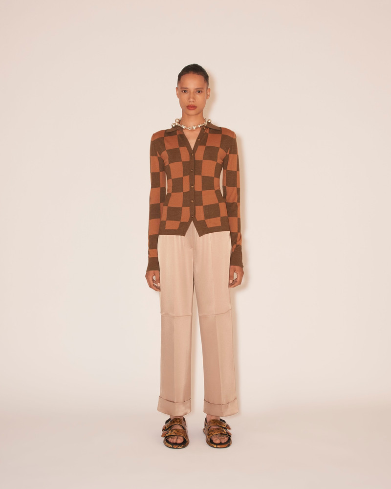 Nanushka THALIA - Cardigan - Hazelnut/cinnamon check outlook
