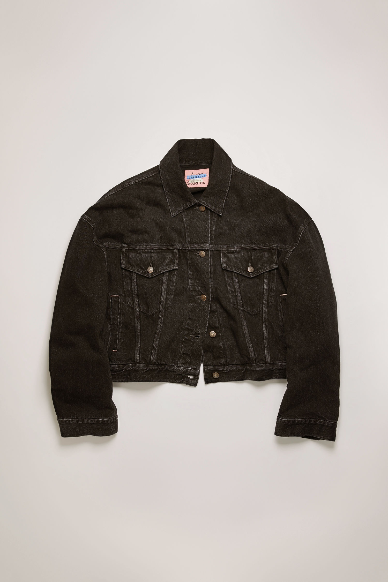 Boxy-fit denim jacket black - 1