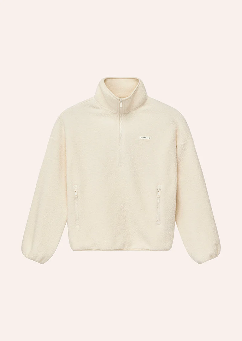 ROTATE QUARTER ZIP IN WHISPER WHITE - 1