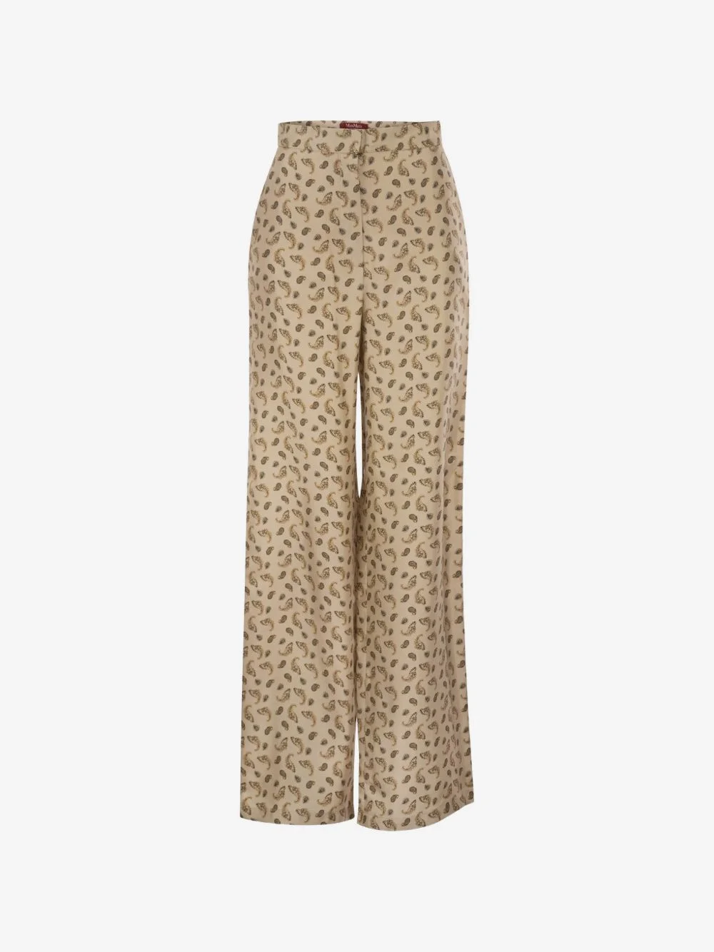 paisley-print silk palazzo pants - 1