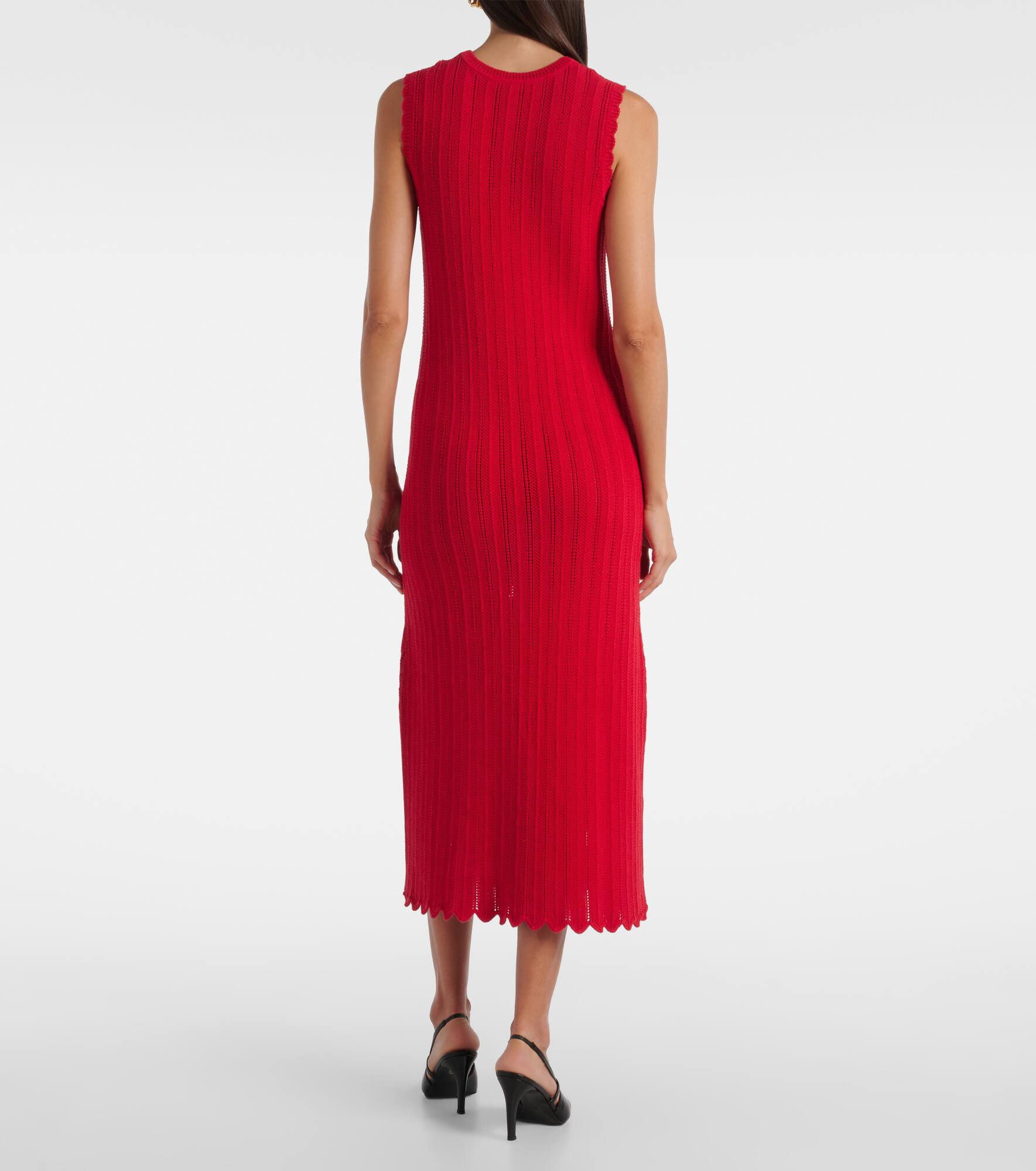 Sissi open-knit cotton midi dress - 3