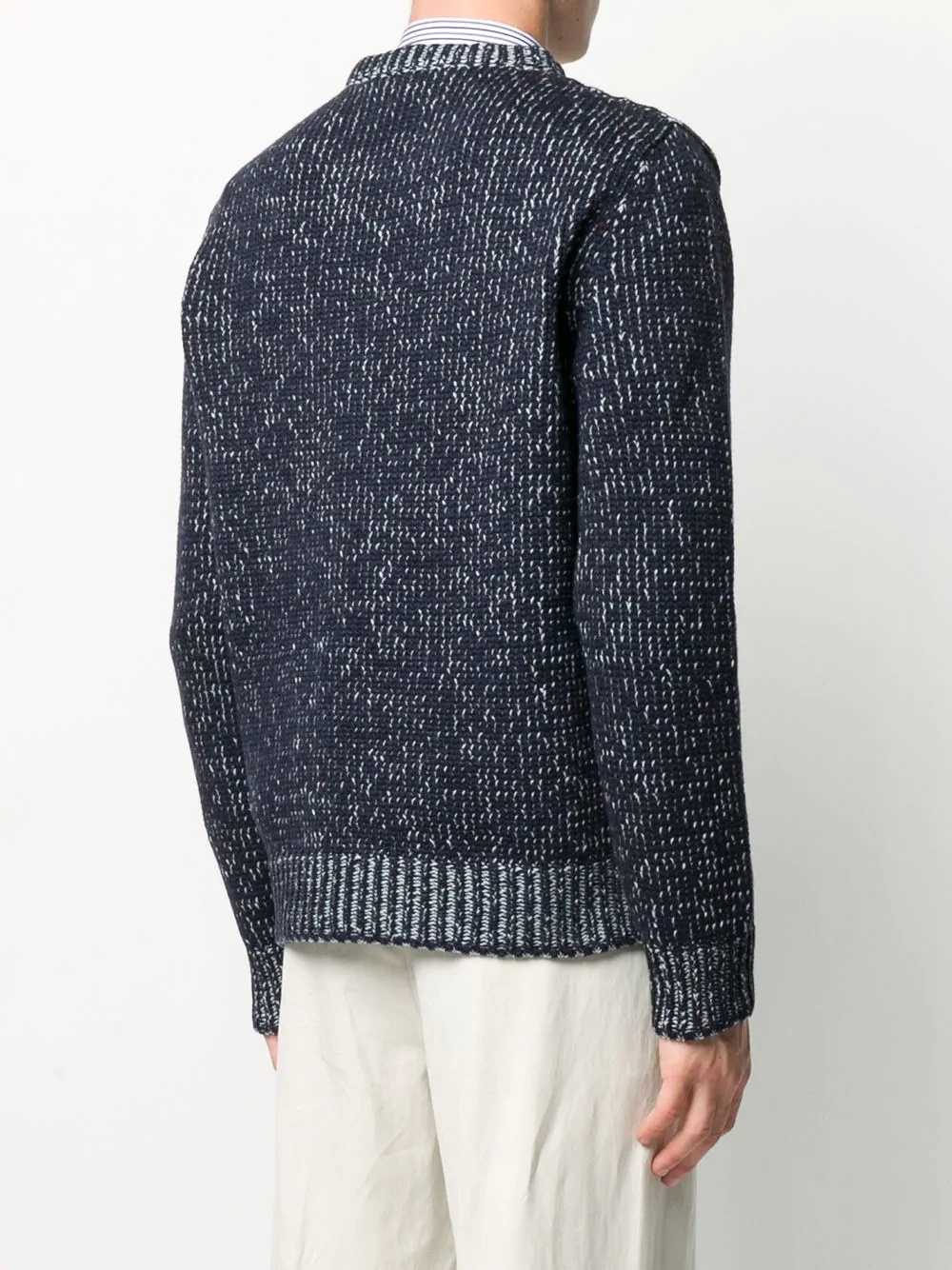 mélange-effect crew-neck jumper - 4