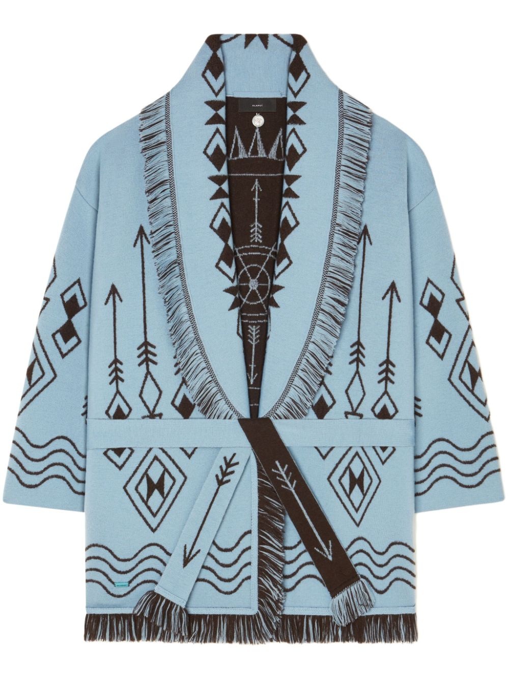 patterned-jacquard cashmere cardigan - 1