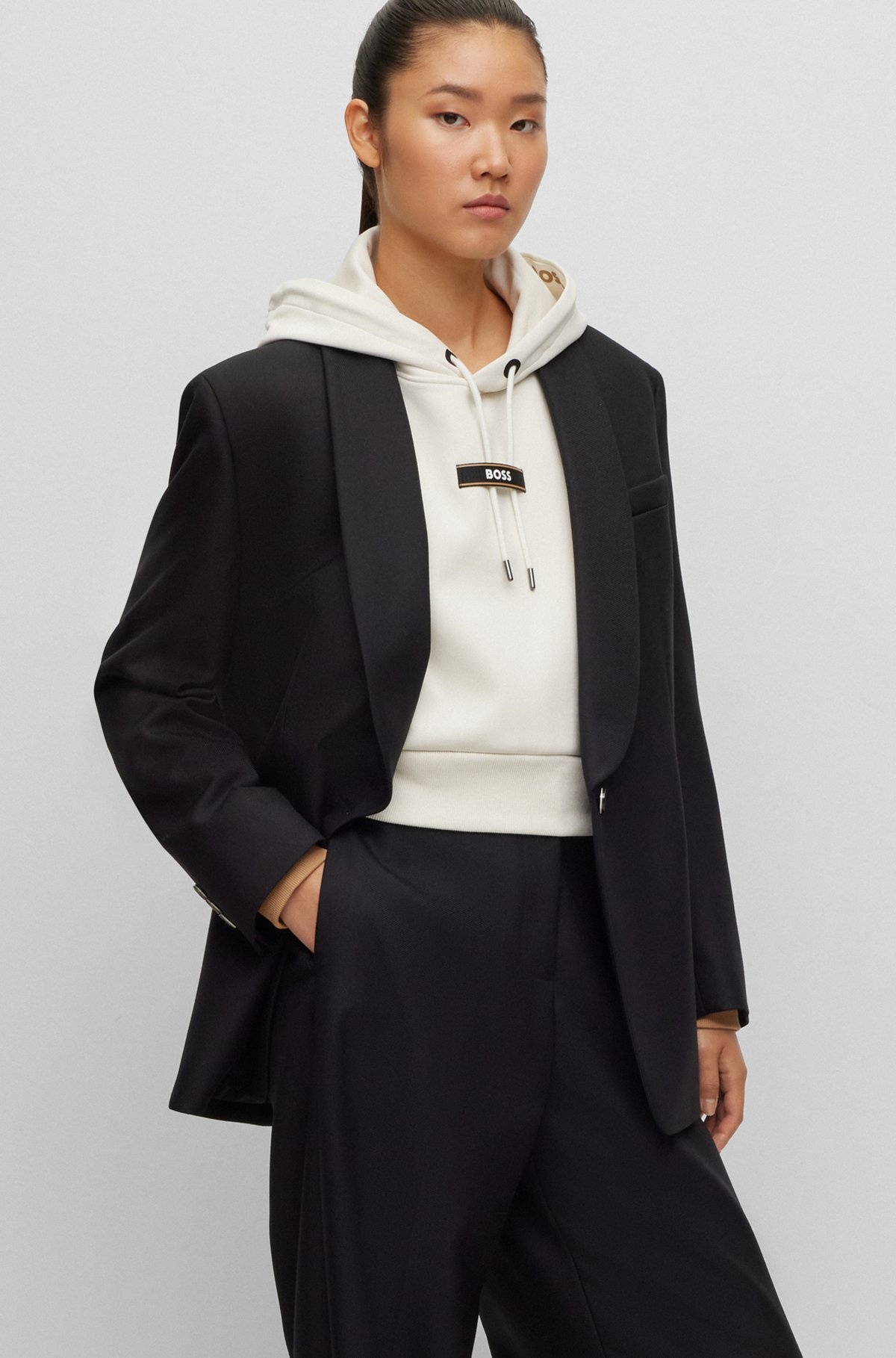 BOSS X ALICA SCHMIDT RELAXED-FIT JACKET IN WOOL - 5
