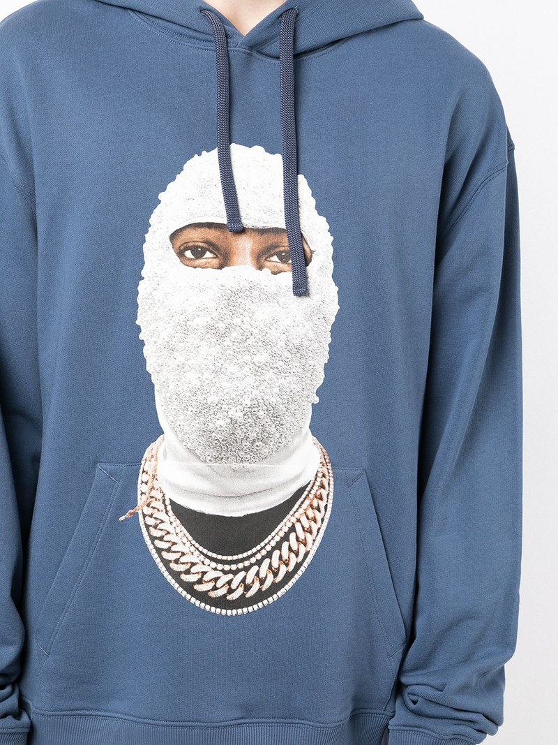 Gold Face print hoodie 5