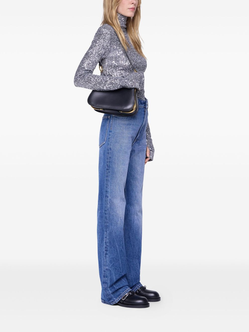 sequinned turtleneck top - 6