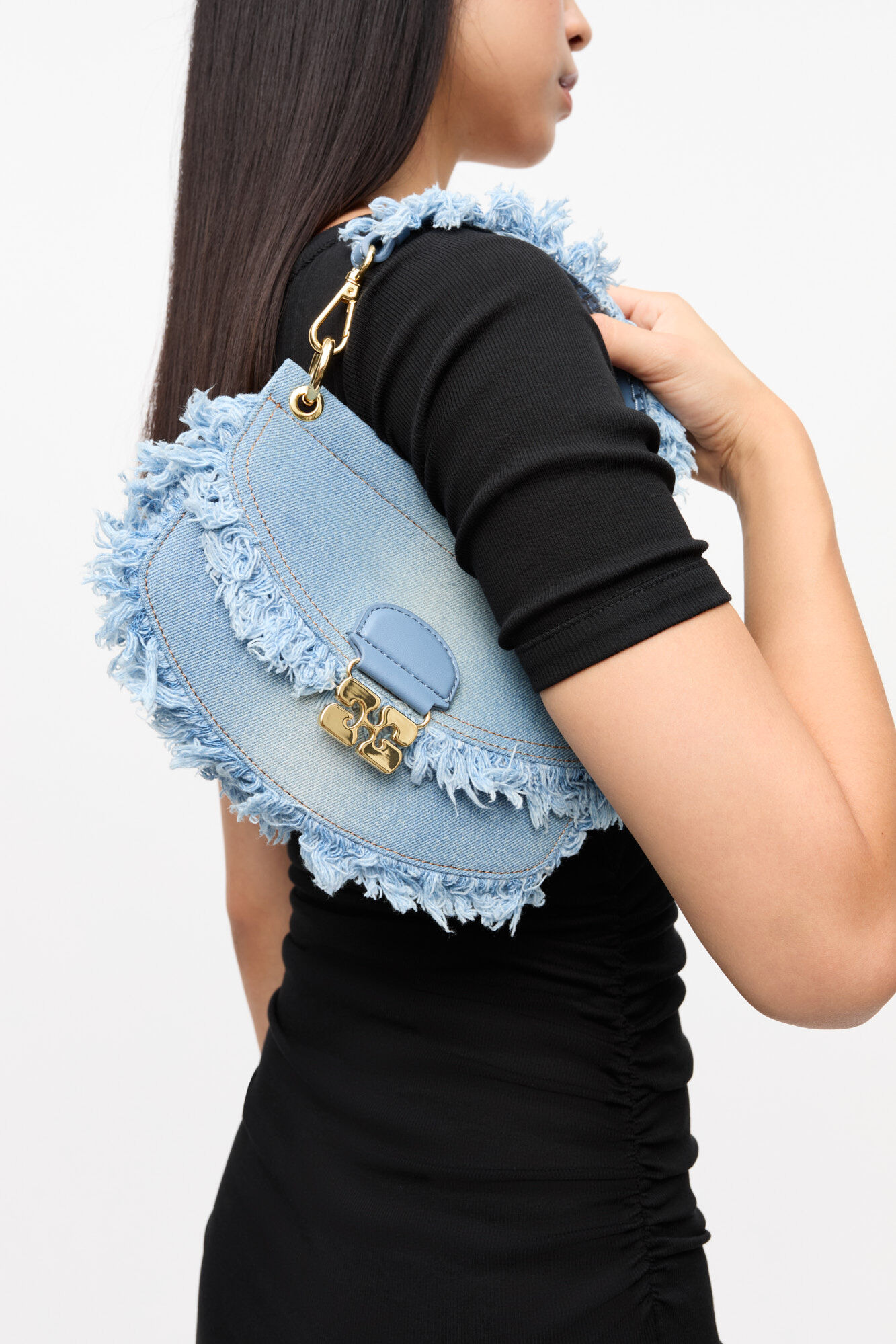 BLUE DENIM MINI TOP HANDLE APO-G BAG - 3