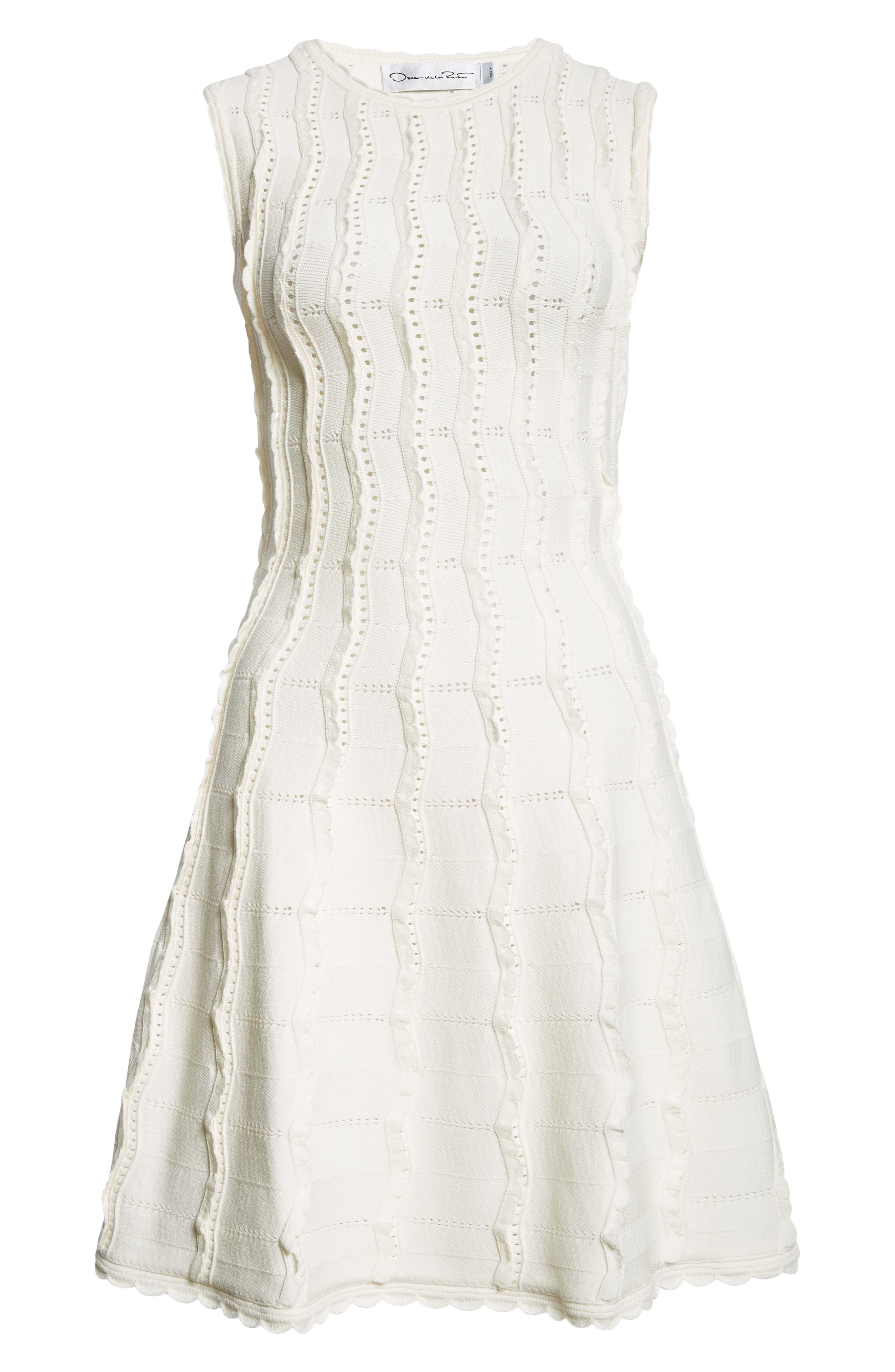 Sleeveless Wave Knit Fit & Flare Dress - 5