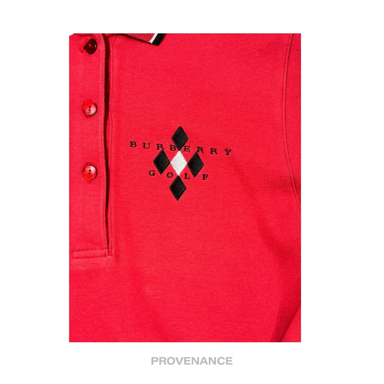 Burberry Golf - Burberry Golf Long Sleeve Polo Shirt - Red M - 8