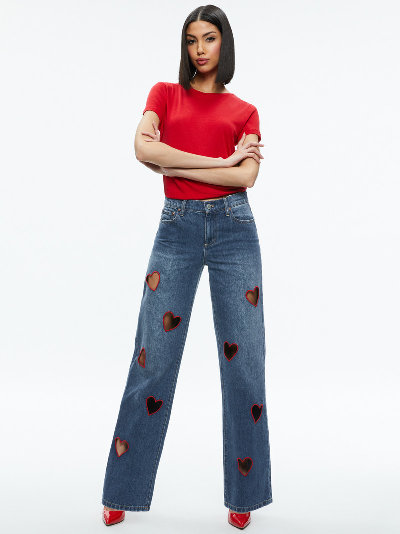 KARRIE EMBROIDERED HEART CUTOUT JEAN 5