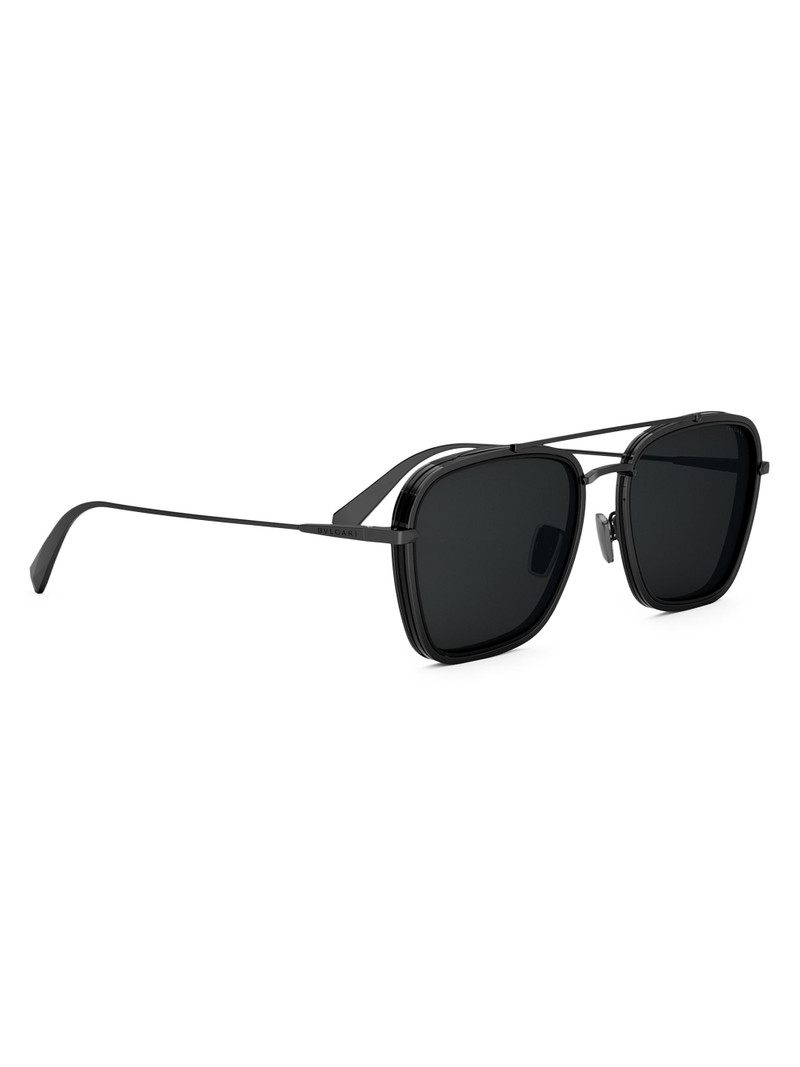 Men's B. ZERO1 55MM Square Sunglasses - Ruthenium Dark Grey Polarized 8