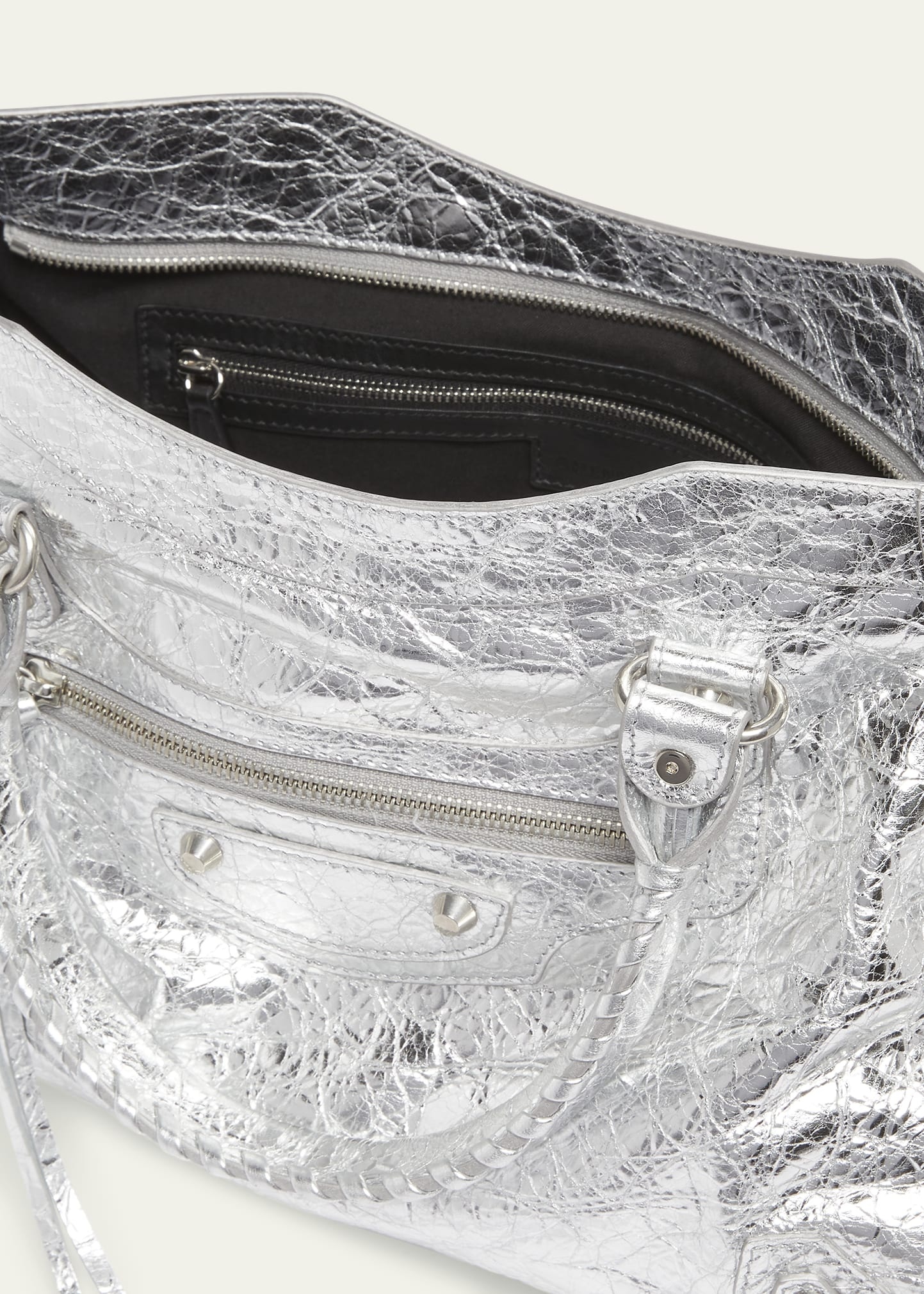 Le City Medium Metallic Leather Tote Bag - 4