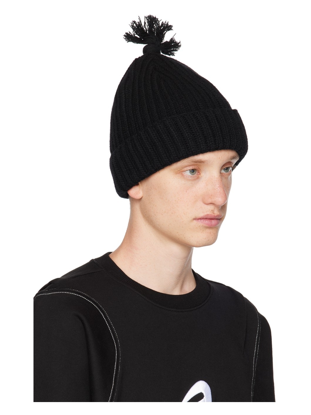Black Pom-Pom Beanie - 2