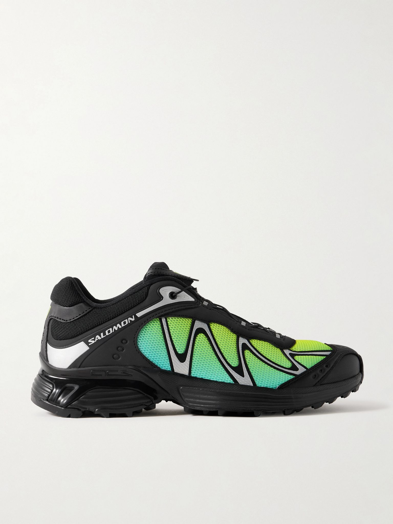 XT-WHISPER Rubber-Trimmed Mesh Sneakers Black - 1