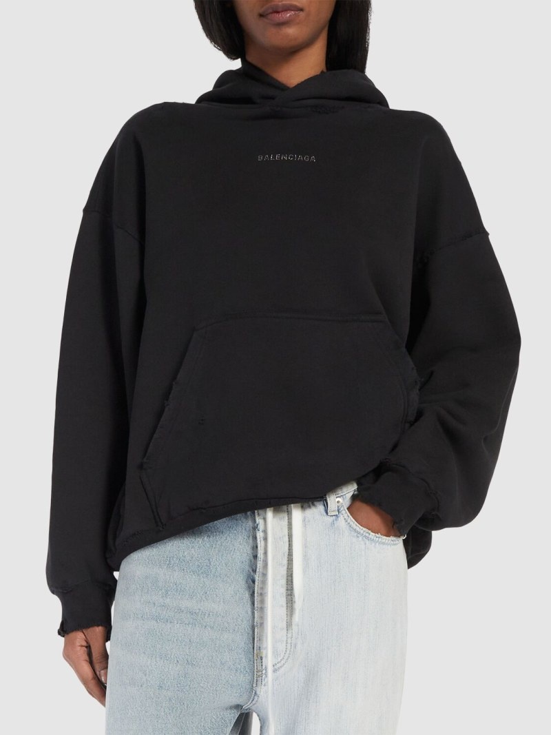 Medium fit destroyed sweatshirt hoodie - 3