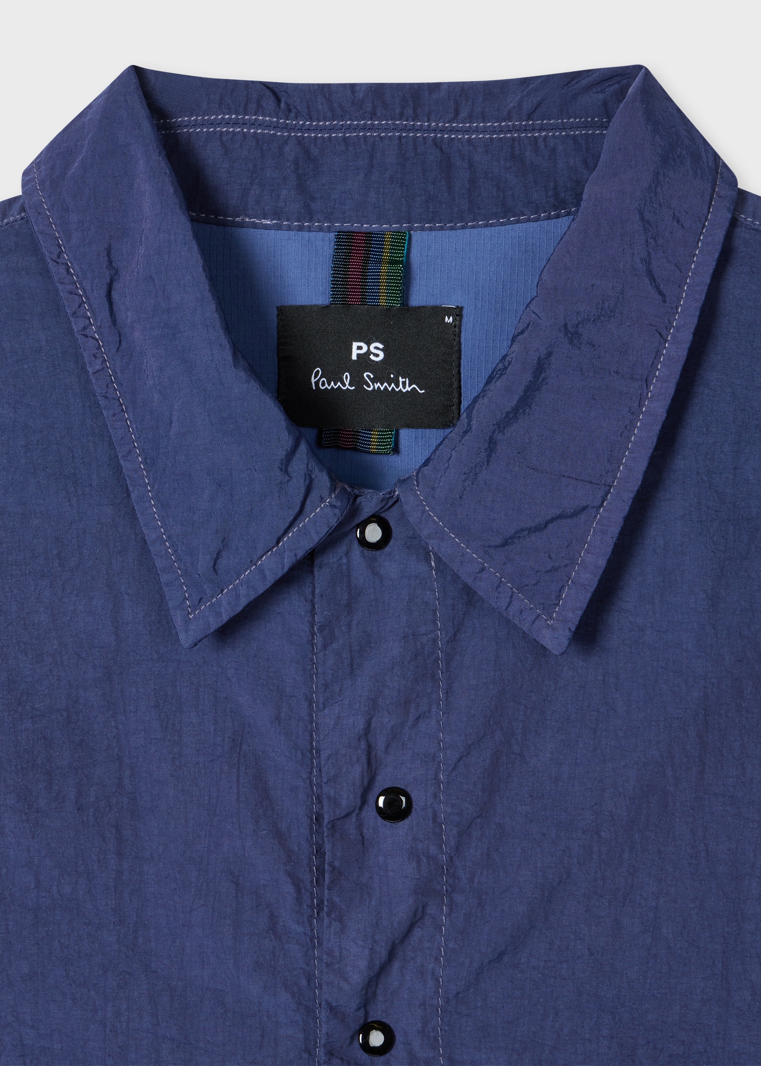 Navy Garment Dye Nylon Shirt Jacket - 2