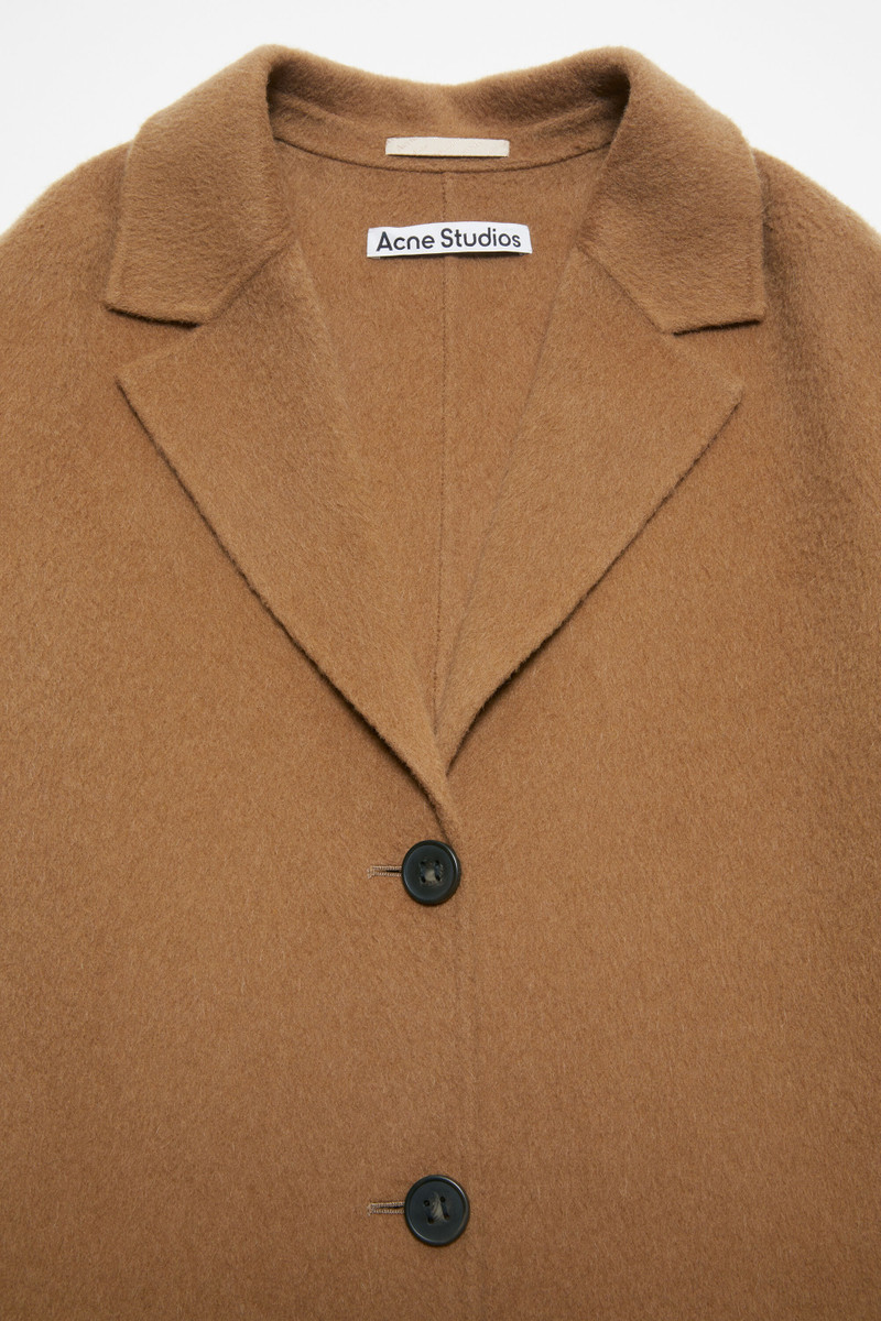 Single-breasted wool coat - Camel Beige 6