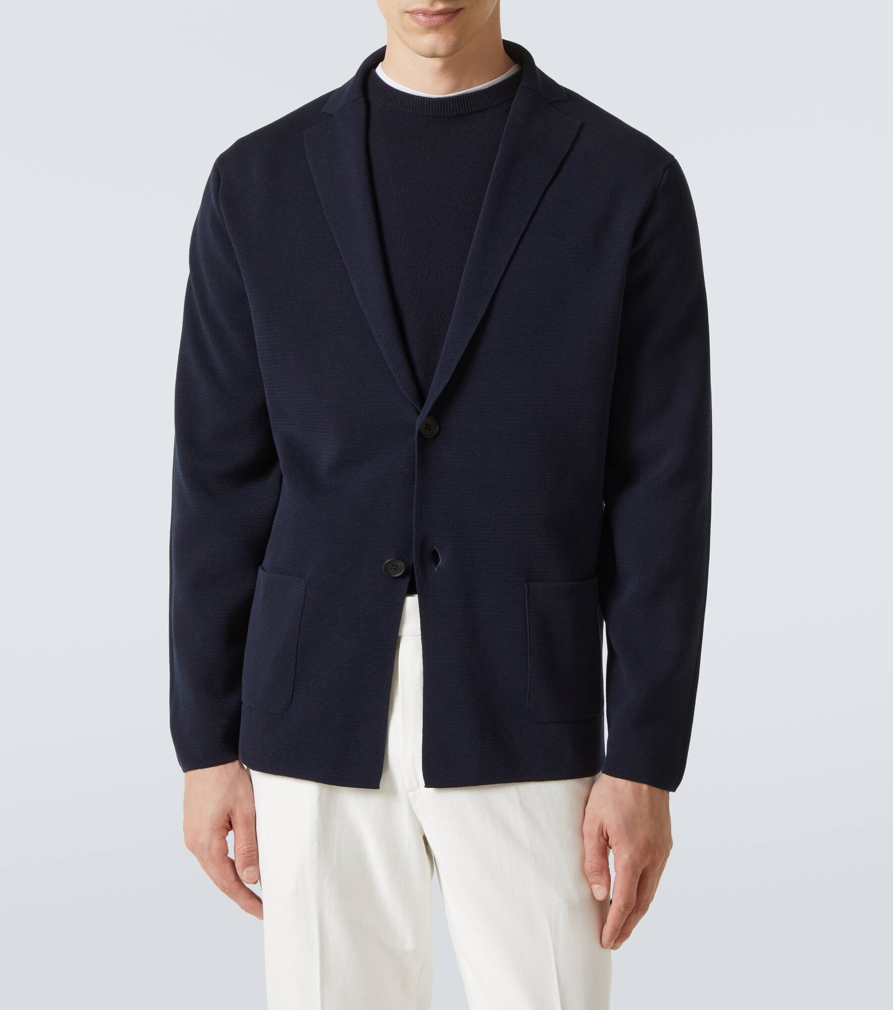Knitted cotton crêpe blazer - 3