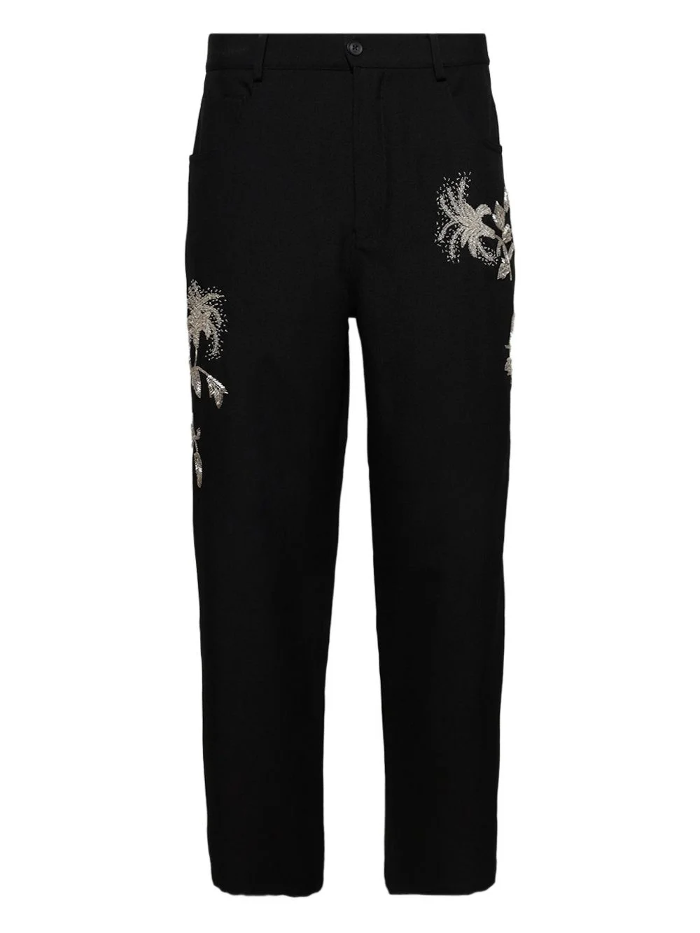 bead-embroidered trousers - 1