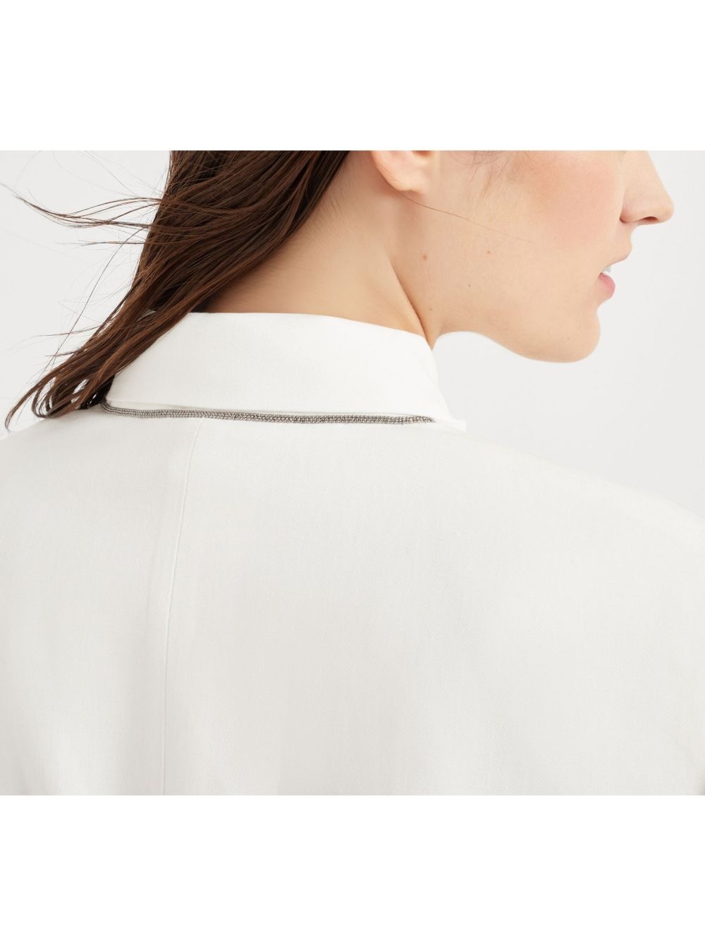 Monili-detail twill blazer - 5