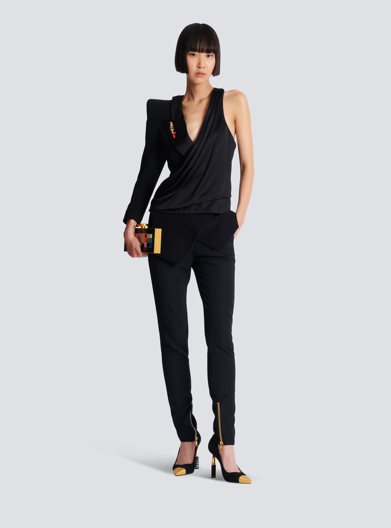 Balmain Asymmetric dress with structured shoulder outlook