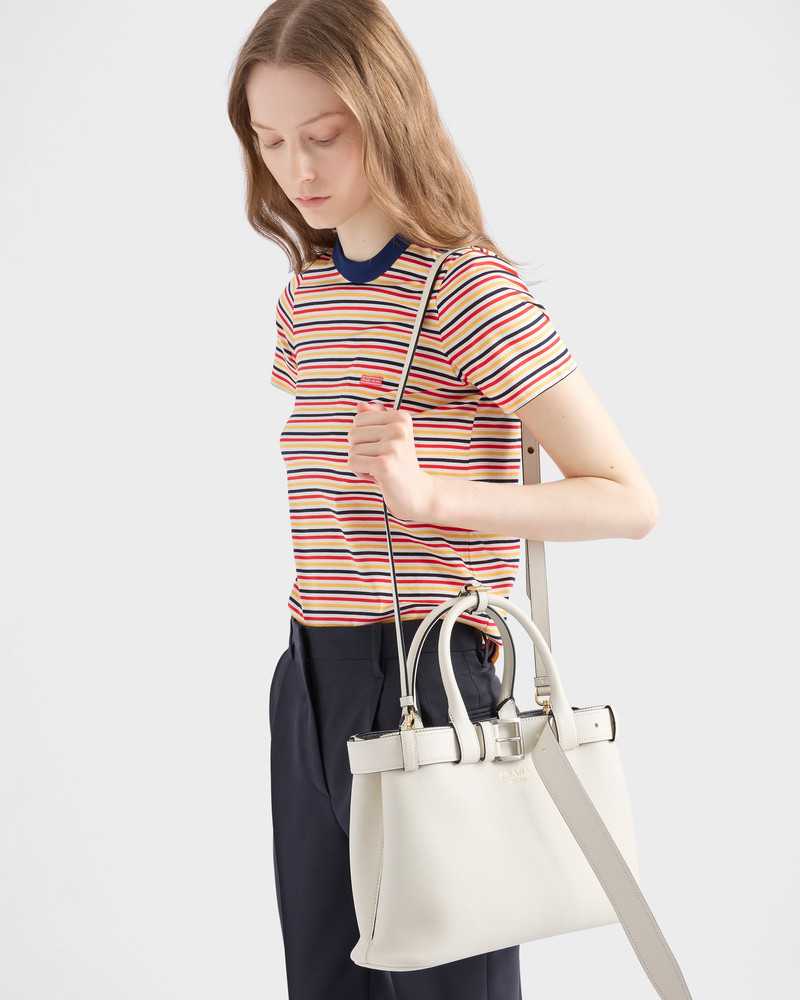 Prada Buckle medium leather handbag with belt 8