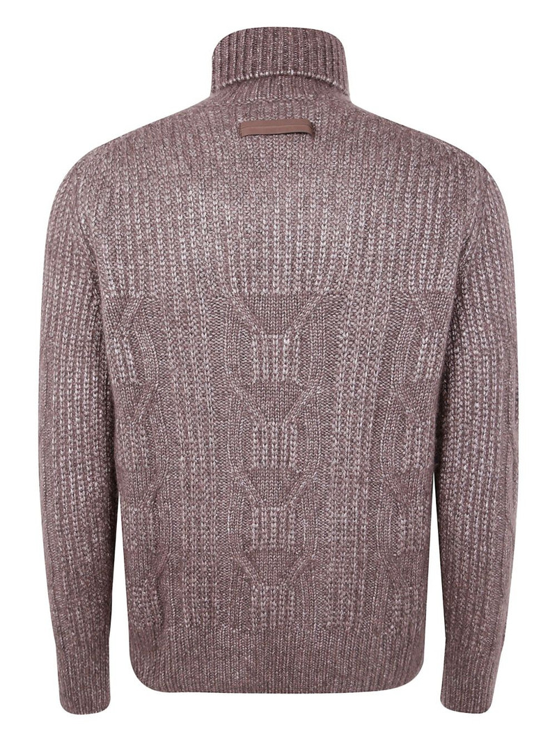 ZEGNA cable-knit turtleneck sweater outlook