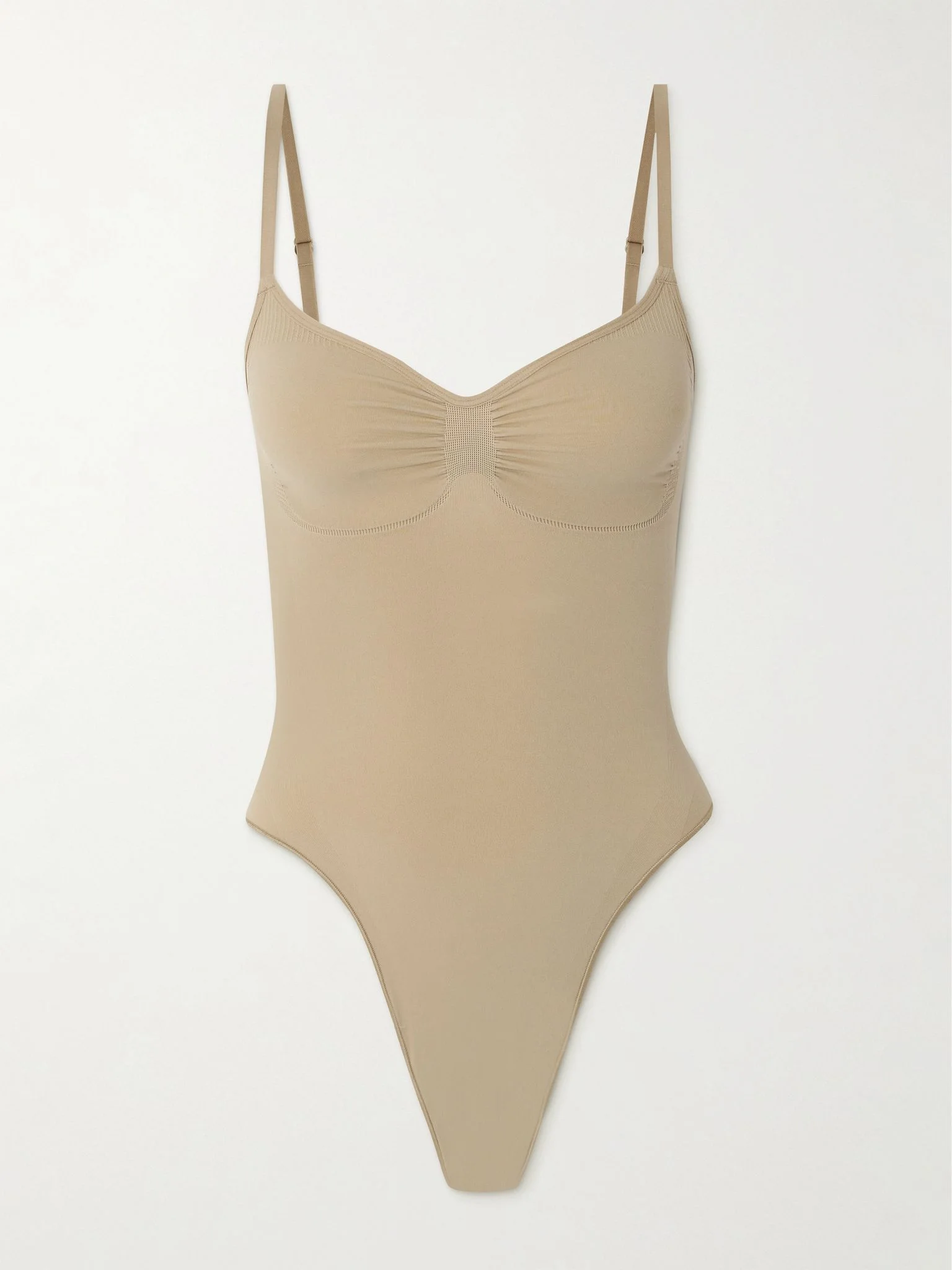 Seamless Sculpt Thong Bodysuit - Clay Beige - 1