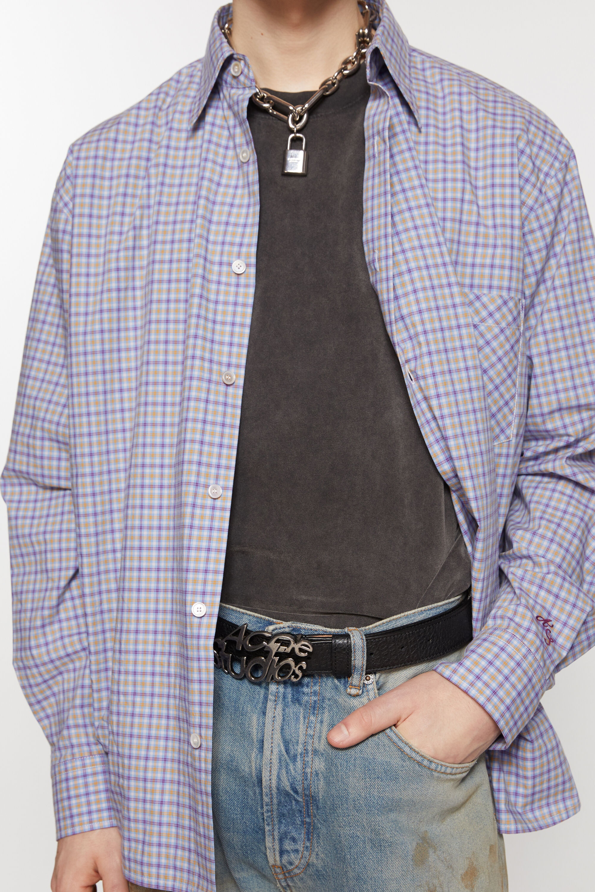 Button-up shirt - Cornflower blue/yellow - 4