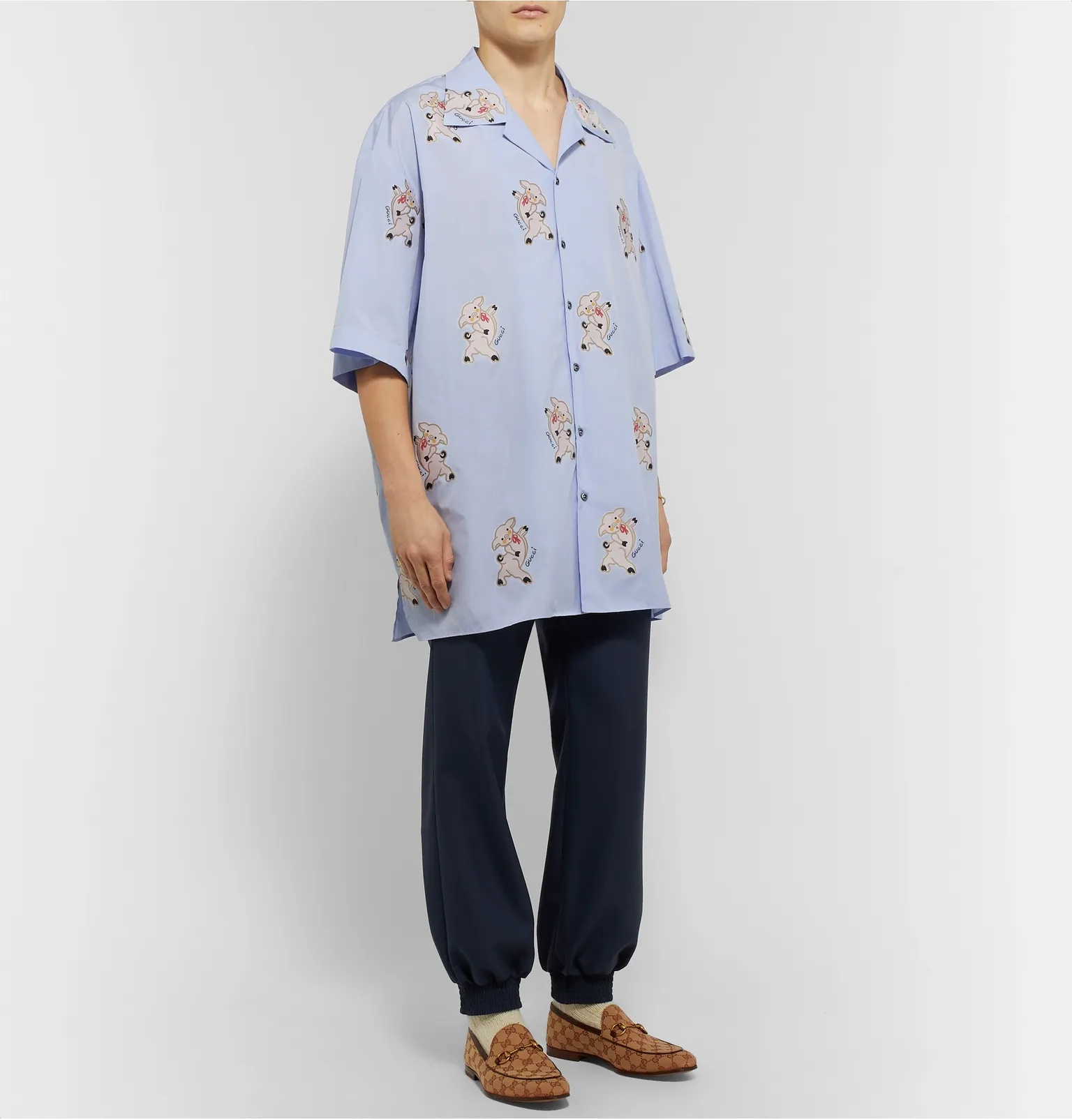 Oversized Camp-Collar Embroidered Cotton Shirt - 2