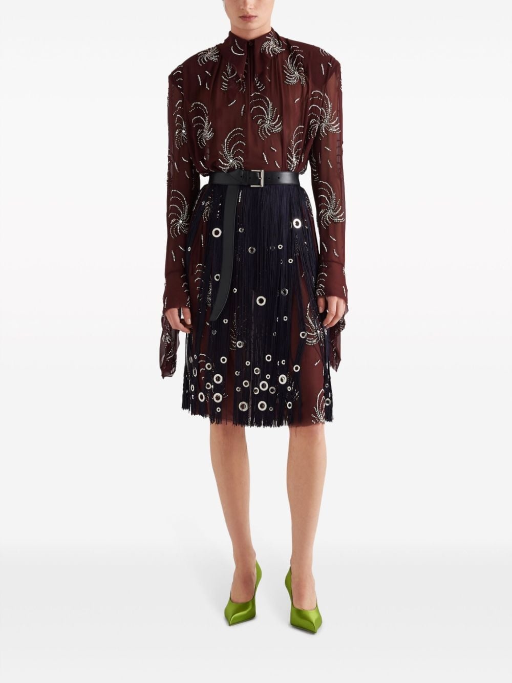 embroidered georgette dress - 2