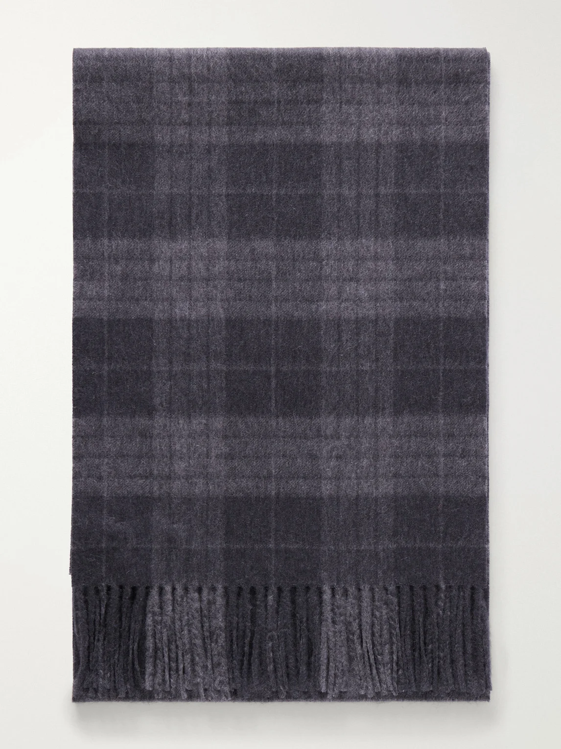 Glamis Fringed Checked Cashmere Scarf - 1
