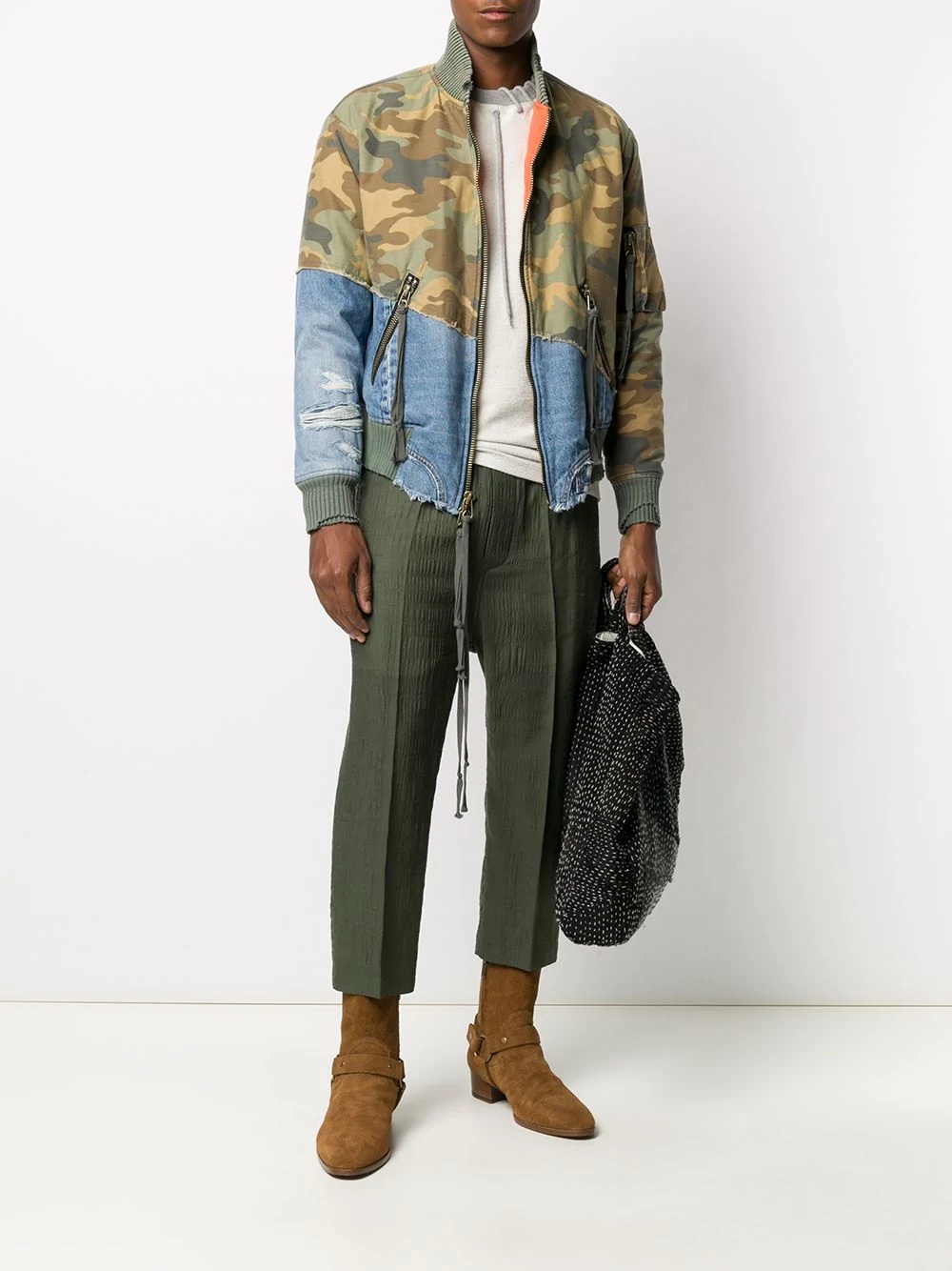 camouflage denim contrast jacket - 2