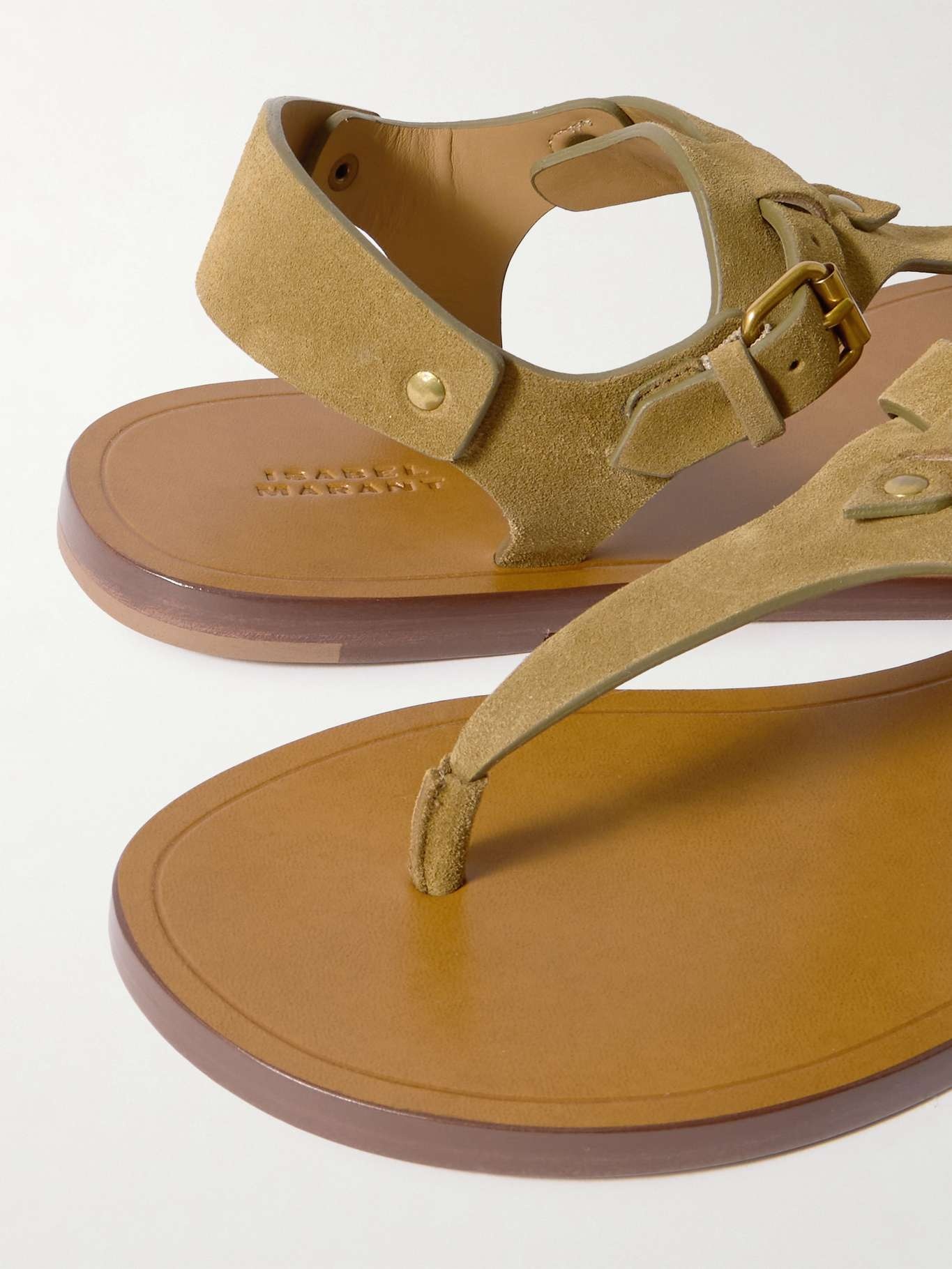 Akel embellished suede sandals Taupe - 4