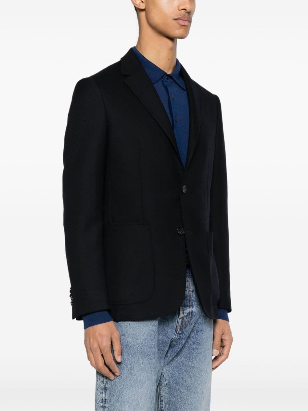 single-breasted wool blazer - 3