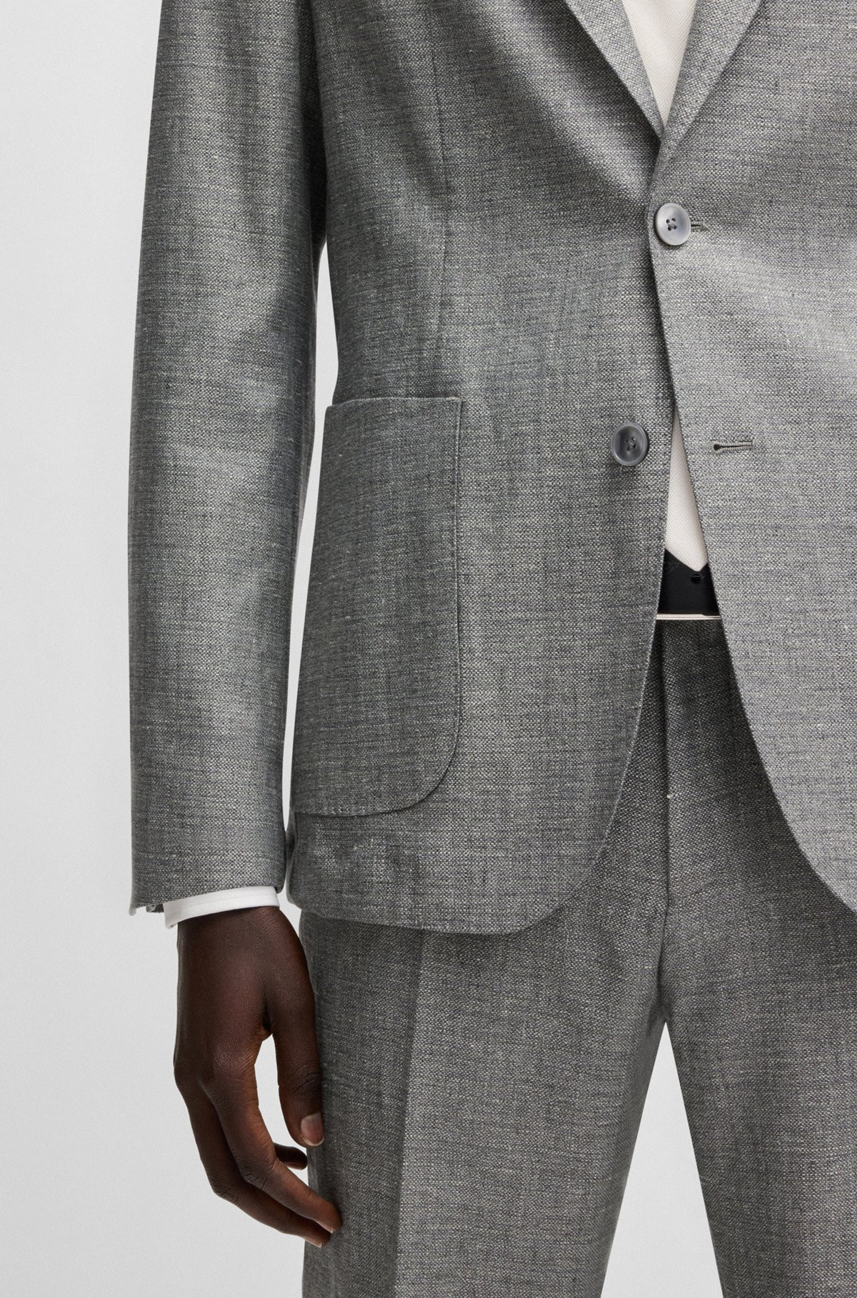 SLIM-FIT BLAZER IN MICRO-PATTERNED FABRIC - 6