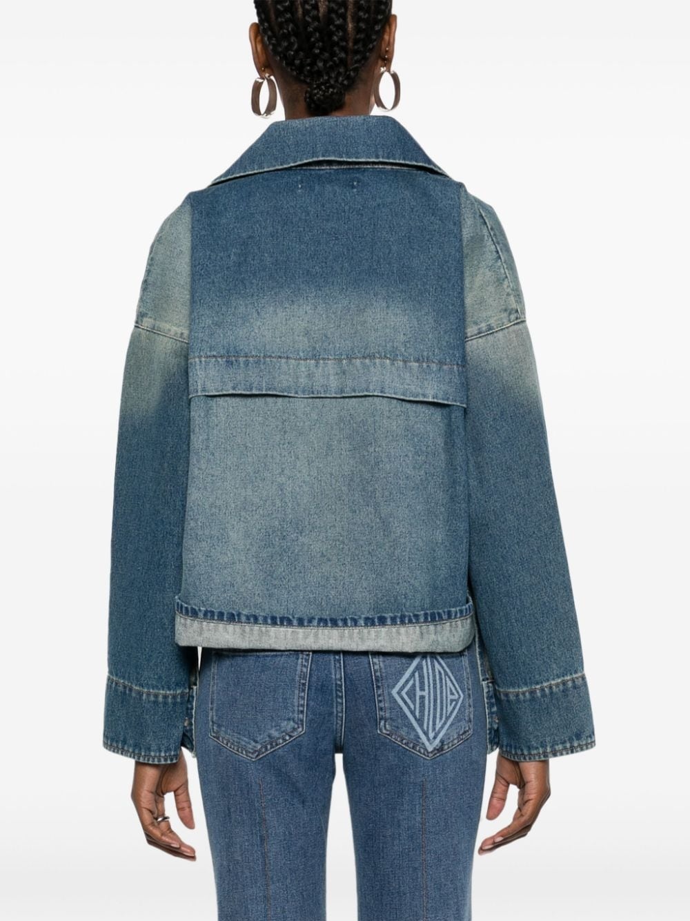 cropped denim shirt - 4