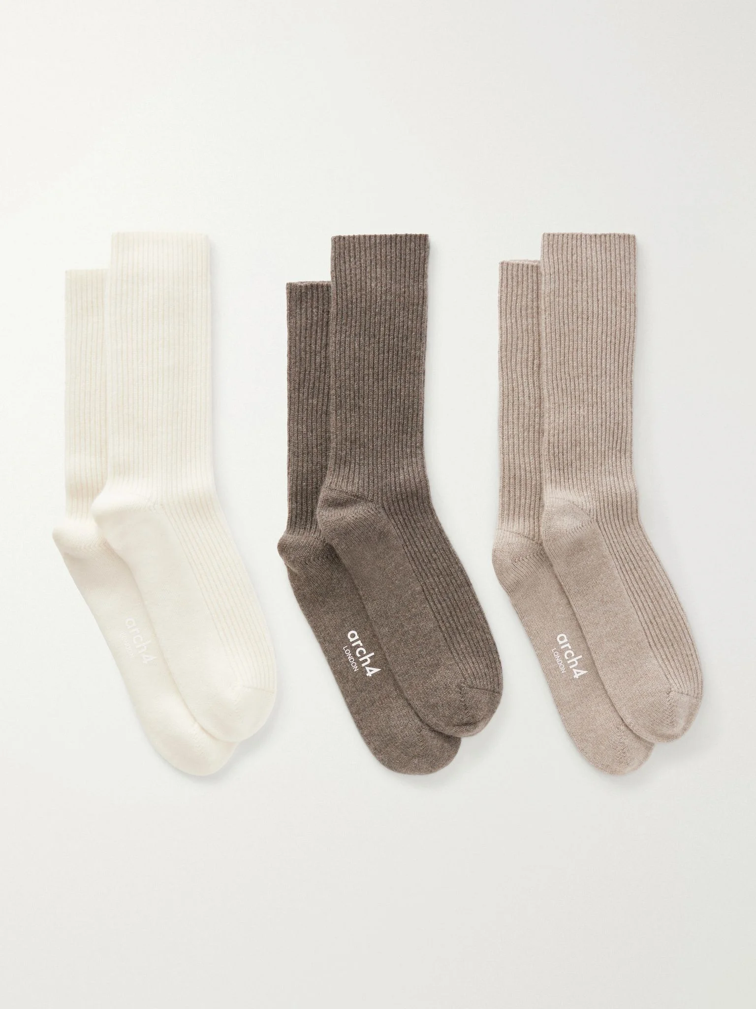Lucia set of three ribbed cashmere socks Multi - 1
