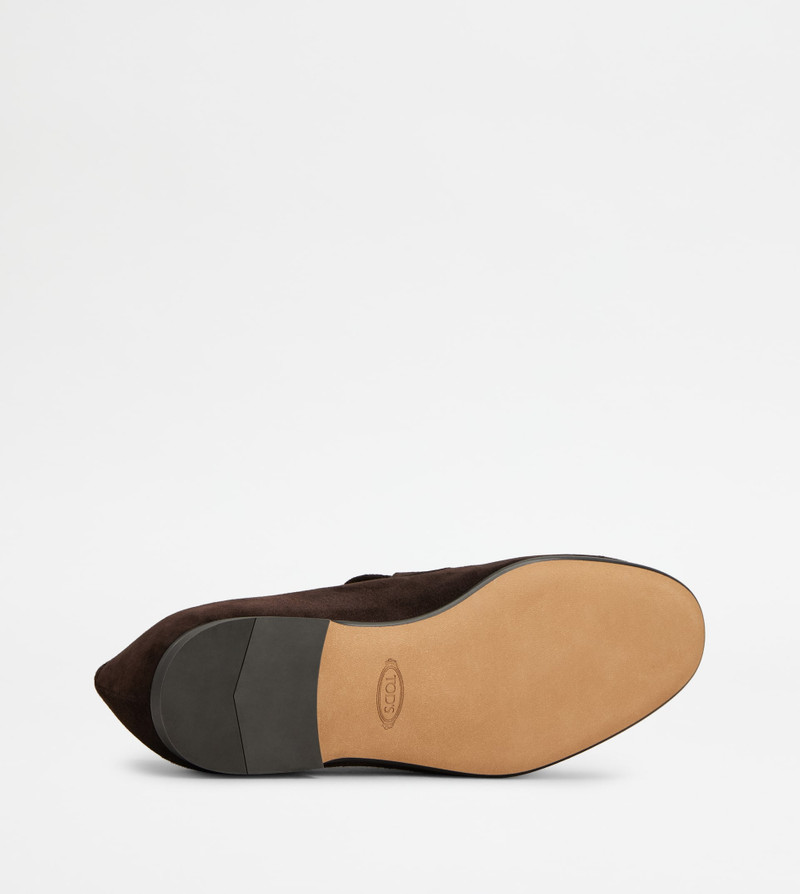 T TIMELESS LOAFERS IN PASHMY SUEDE - BROWN 4