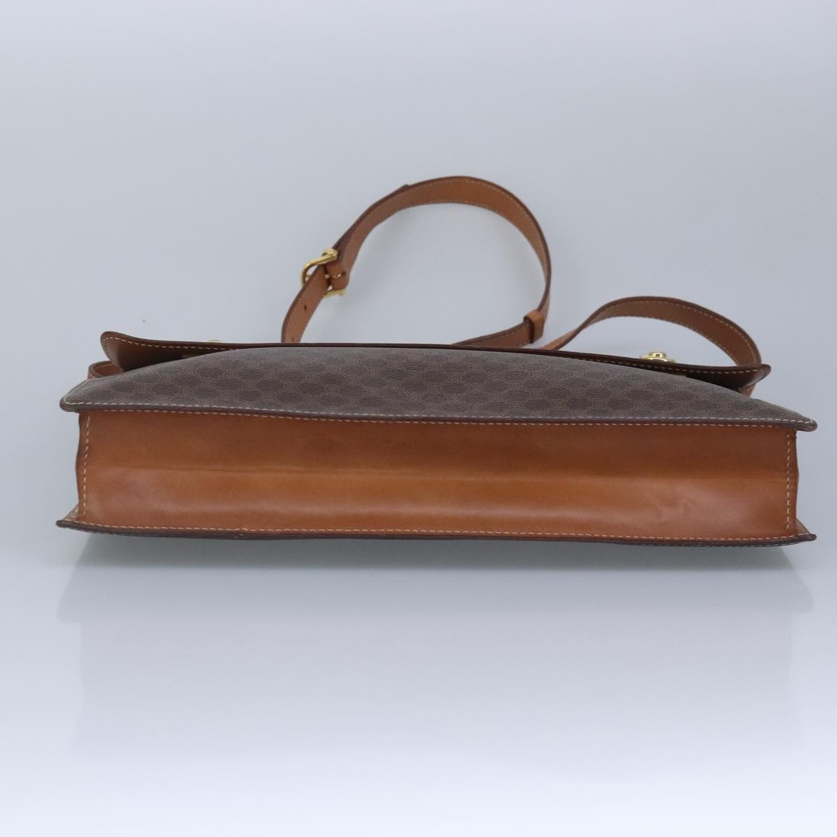 CELINE Macadam Canvas Business Bag Pvc Leather Brown Gold - 5