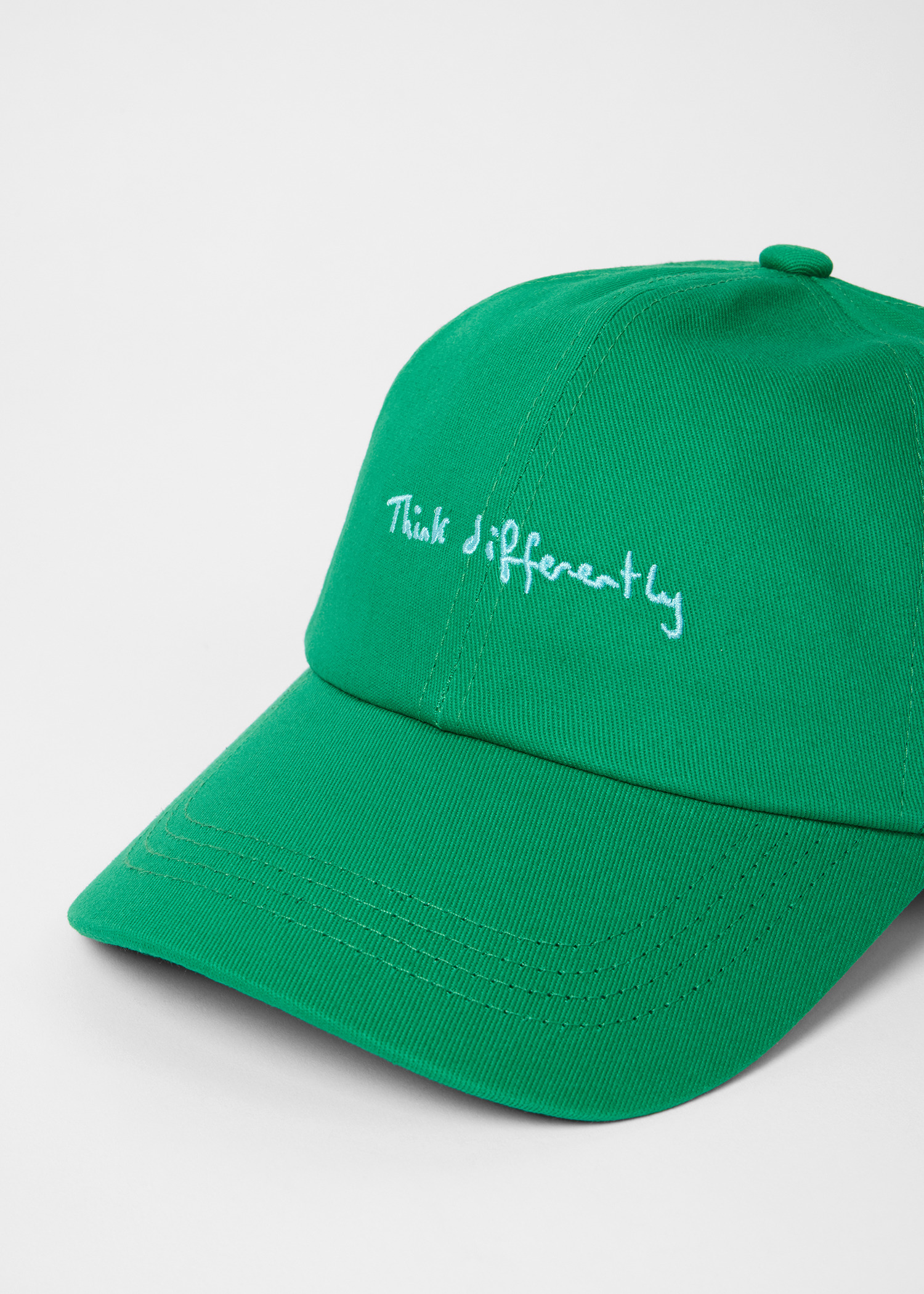 Green Cotton-Twill Quote Cap - 3