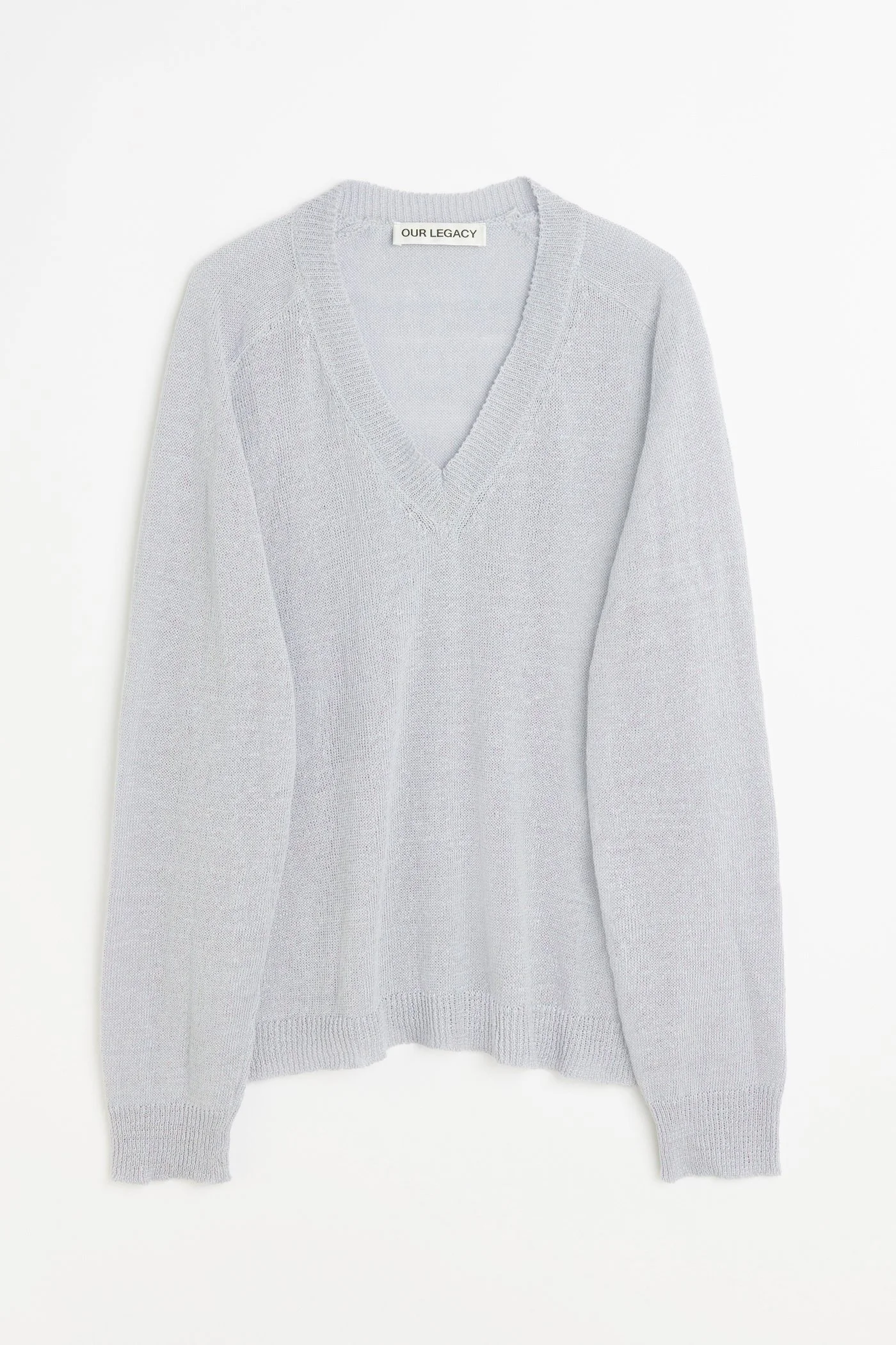 Rue V-Neck Powder Blue Cyclone Linen - 1