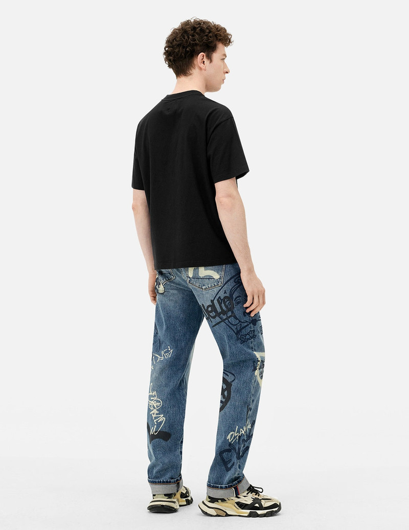 Brushstroke Seagull and Slogan Relax Fit T-shirt 4
